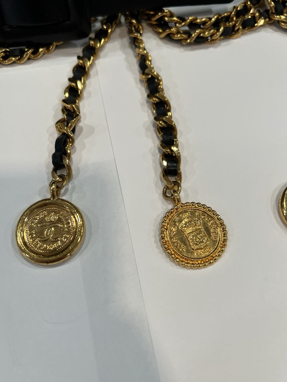 Chanel Runway 1992 Multi Chain Medallion Belt With Authenticity Size 26"