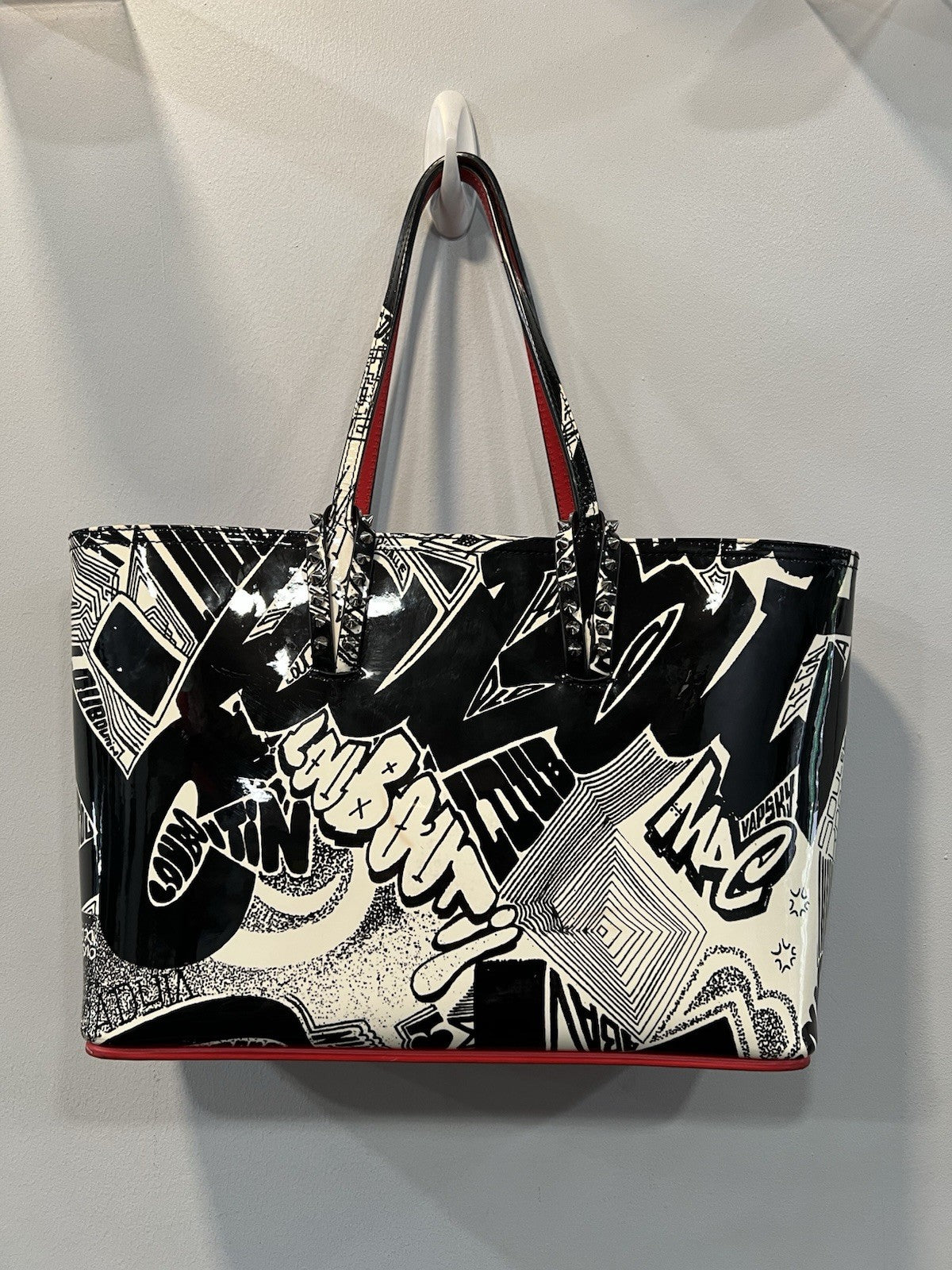 Christian Louboutin Metro Graffiti Cabata Small Tote W/Box Duster & Authenticity