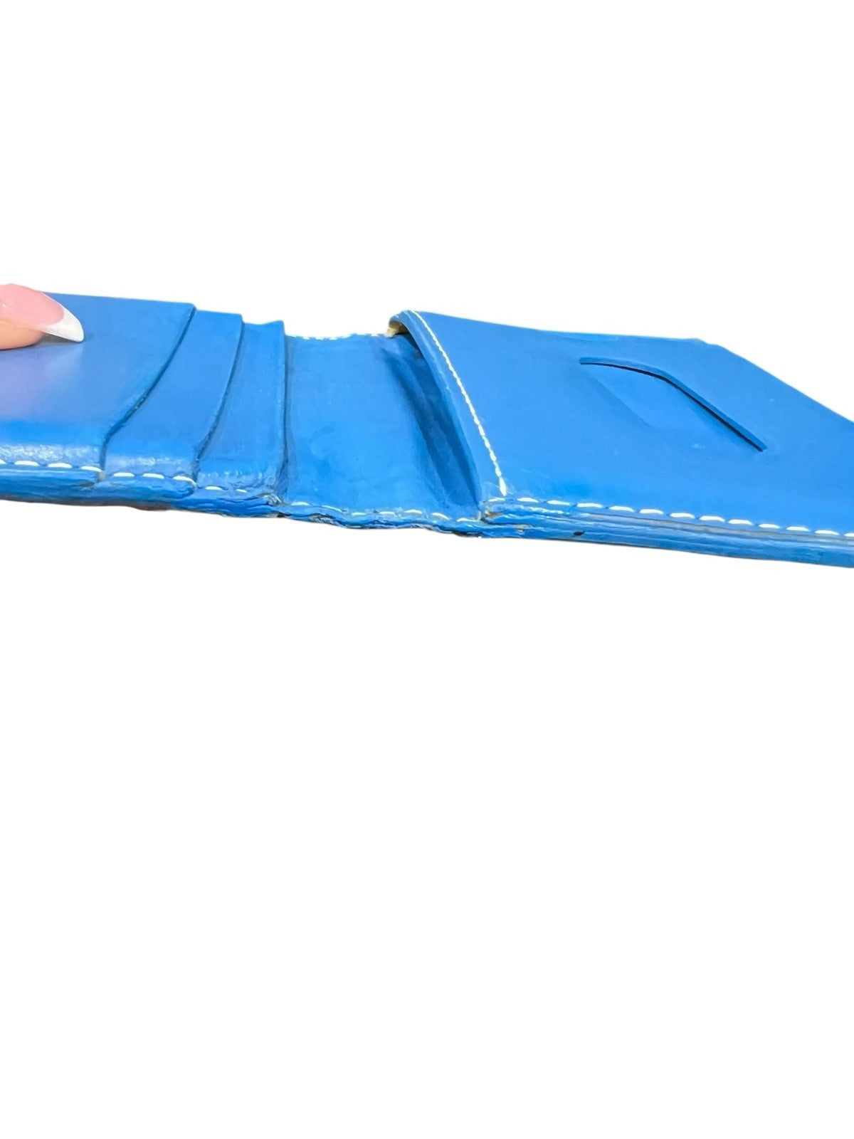 Goyard Saint Marc Sky Blue Card Wallet Box Duster Authenticity Retail $1100