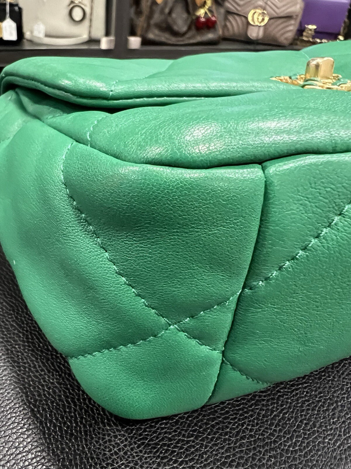 Chanel Medium 19 Flap Bag Green W/Authenticity