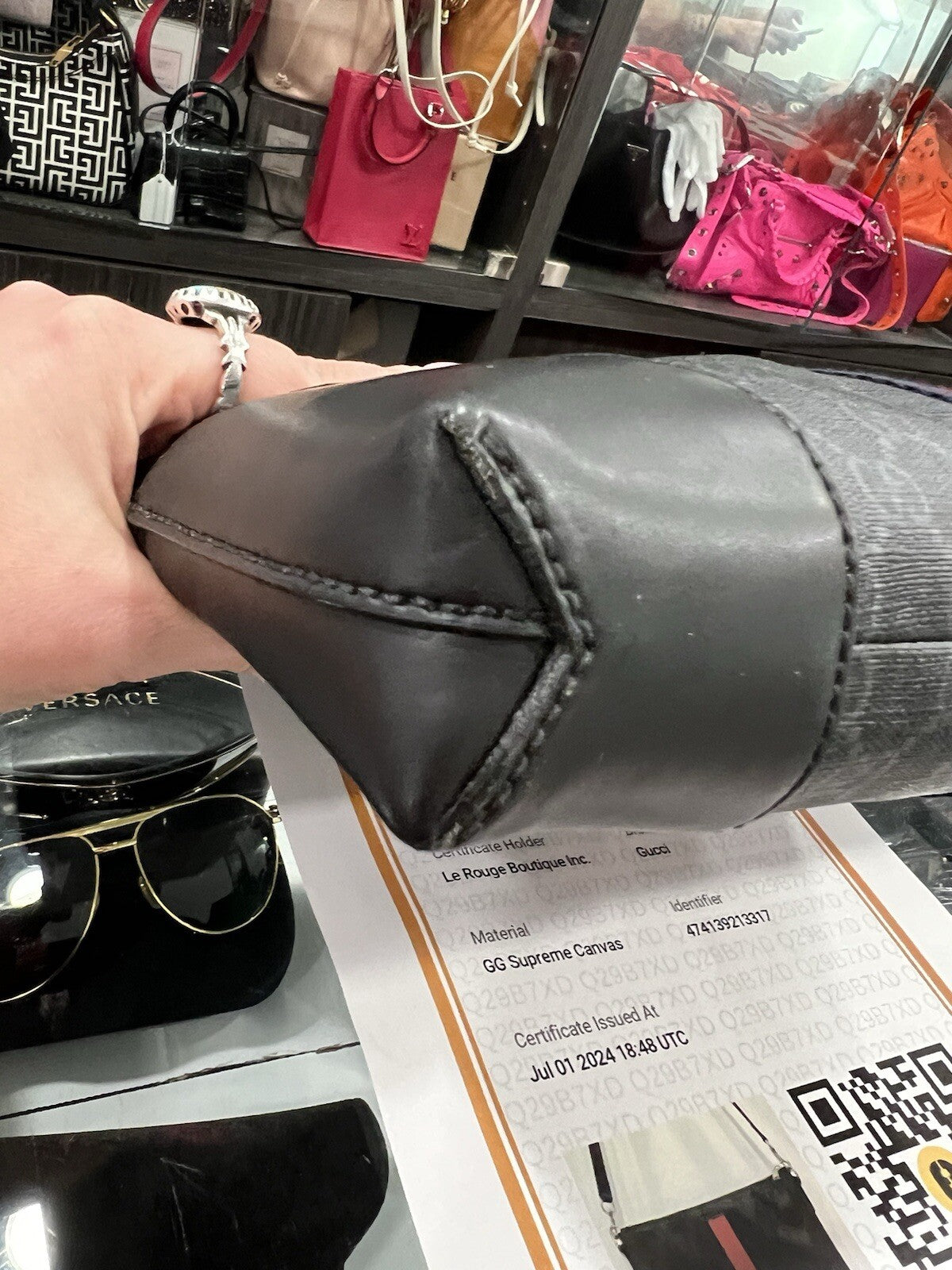 Gucci GG Supreme Black Messenger Bag W/Certificate Of Authenticity