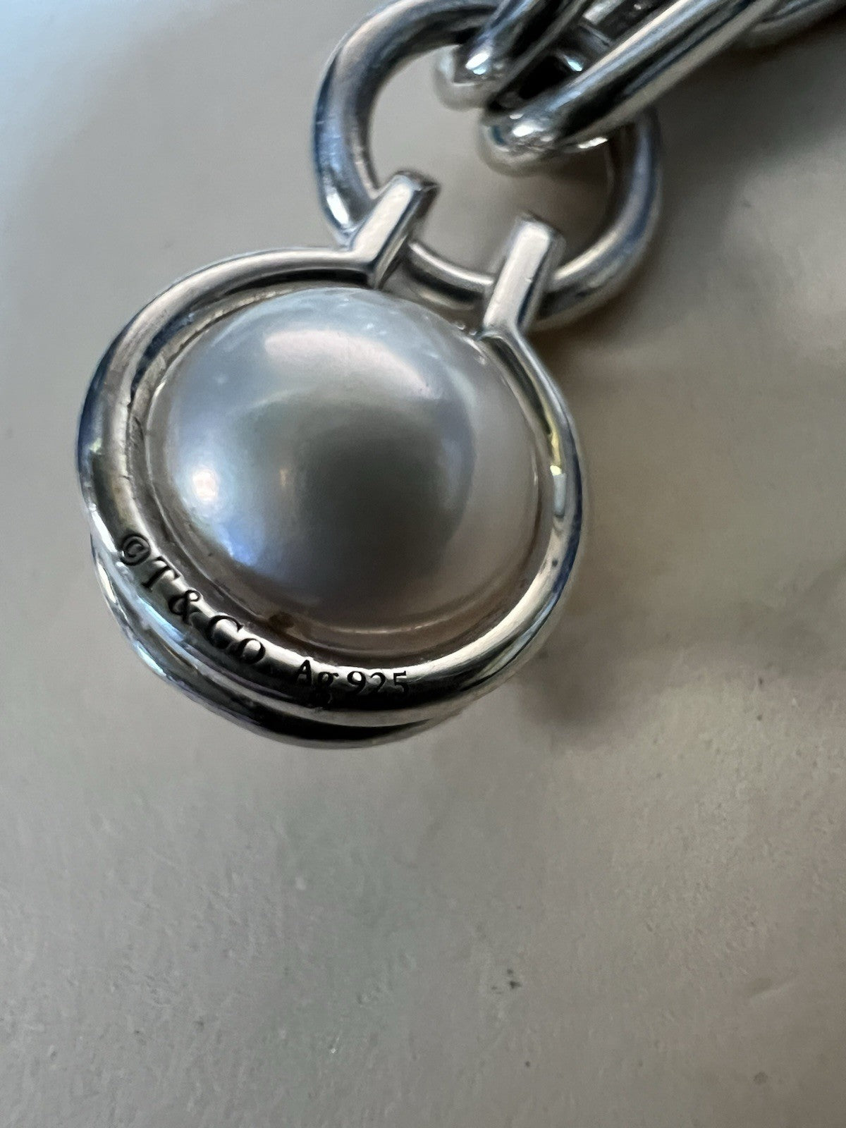 Tiffany & Co. 925 Sterling Silver Pearl Hardware Wrap Necklace 32" Retail $2475