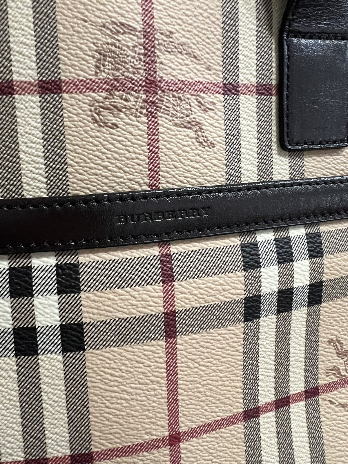 Burberry Nova Check Small Canvas Tote Bag W/Certificate Of Authenticity