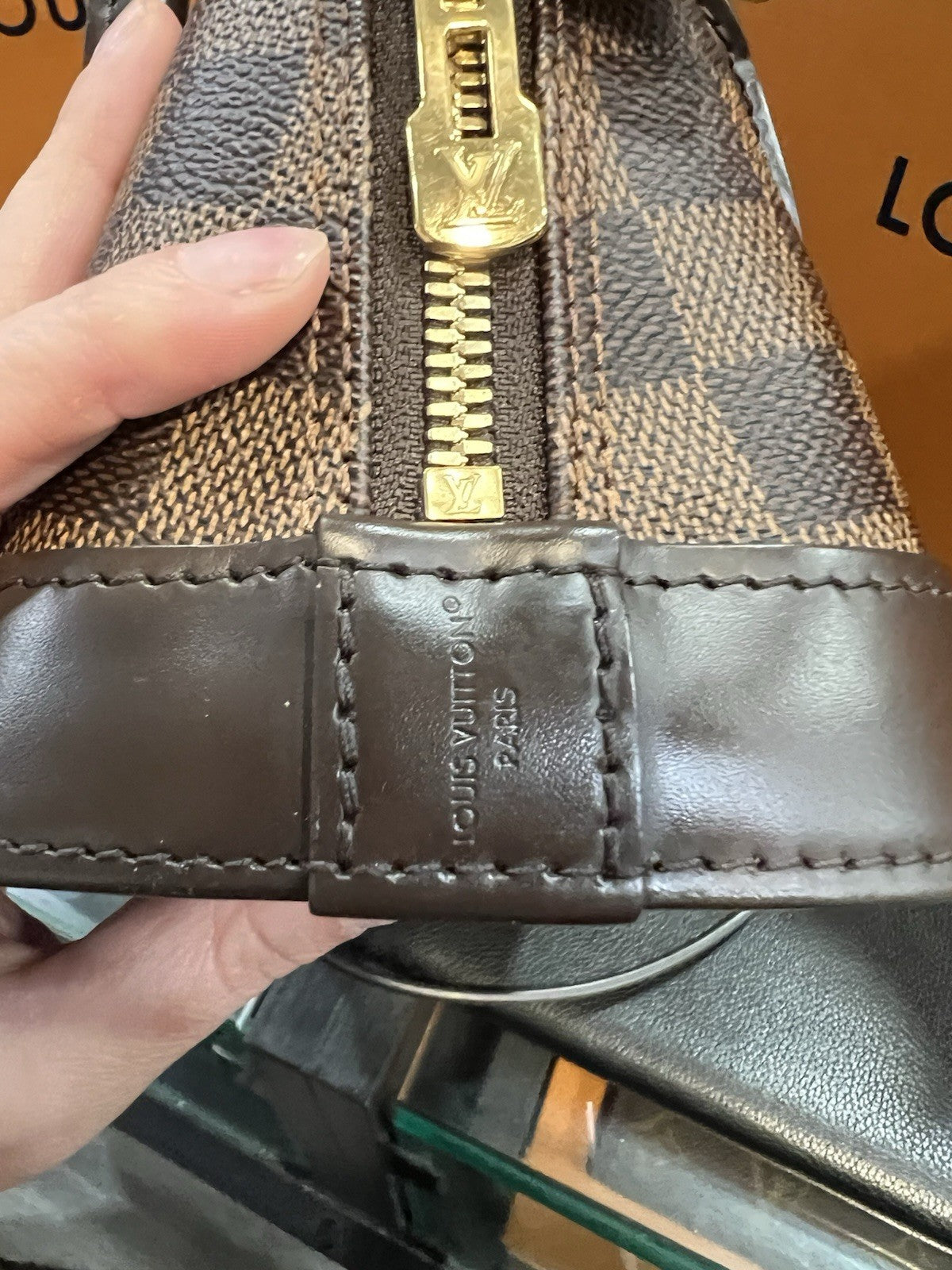 Louis Vuitton Damier Ebene Alma BB Box Lock Key Bag & Authenticity Retail $2k