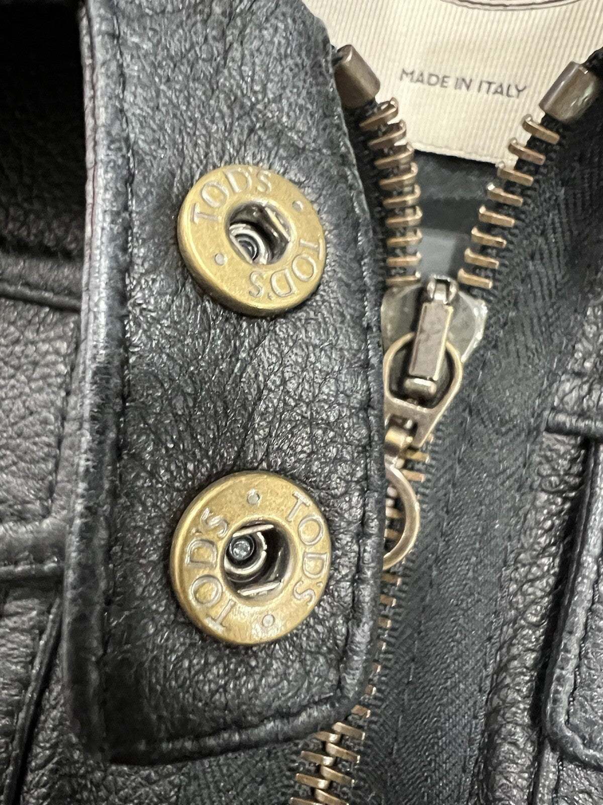 Tod's Women's Black Leather Pilot Leather Jacket Size XS Retail $4k