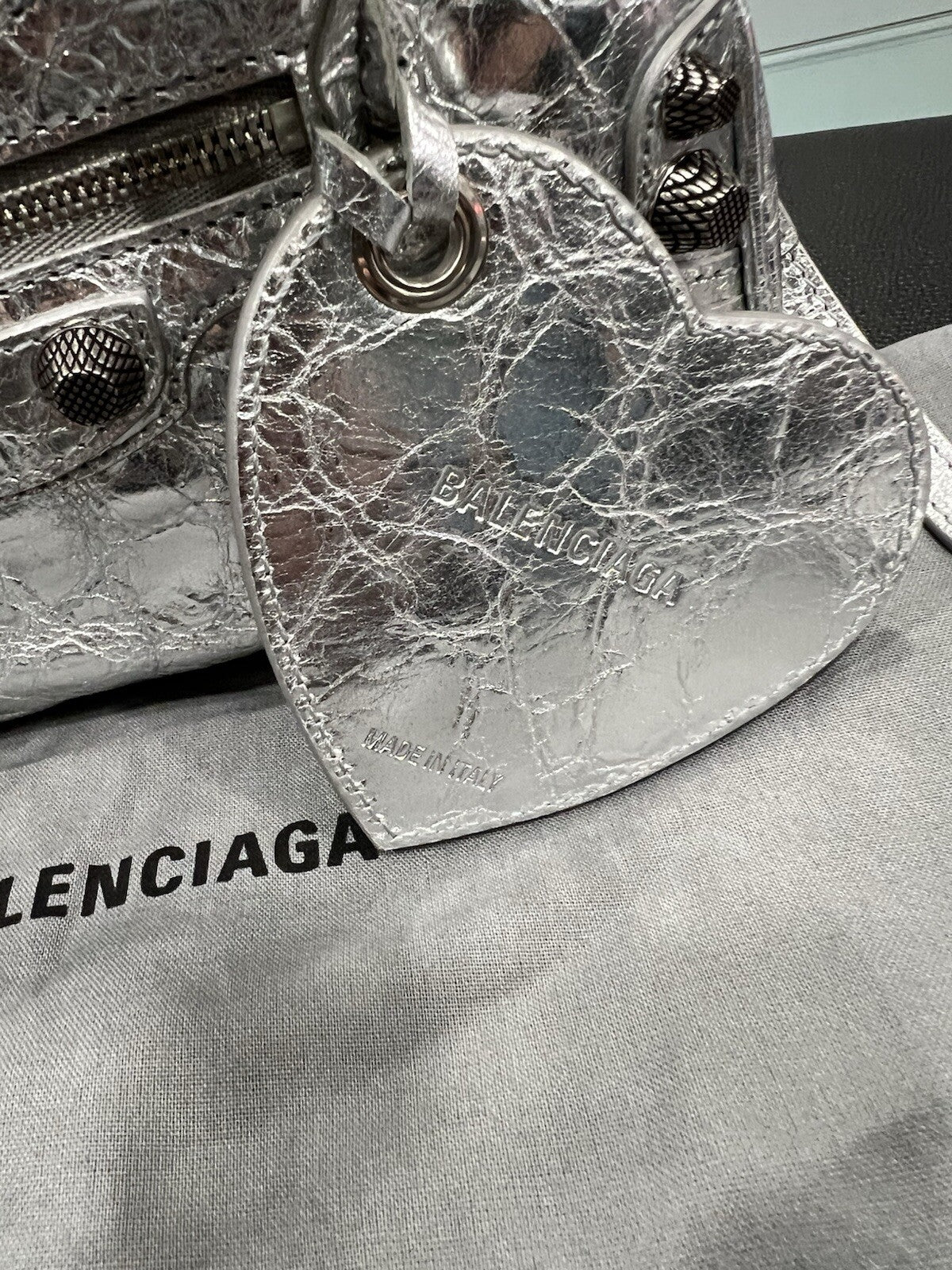 Balenciaga Neo Cagole Mini Metallized Tote Bag