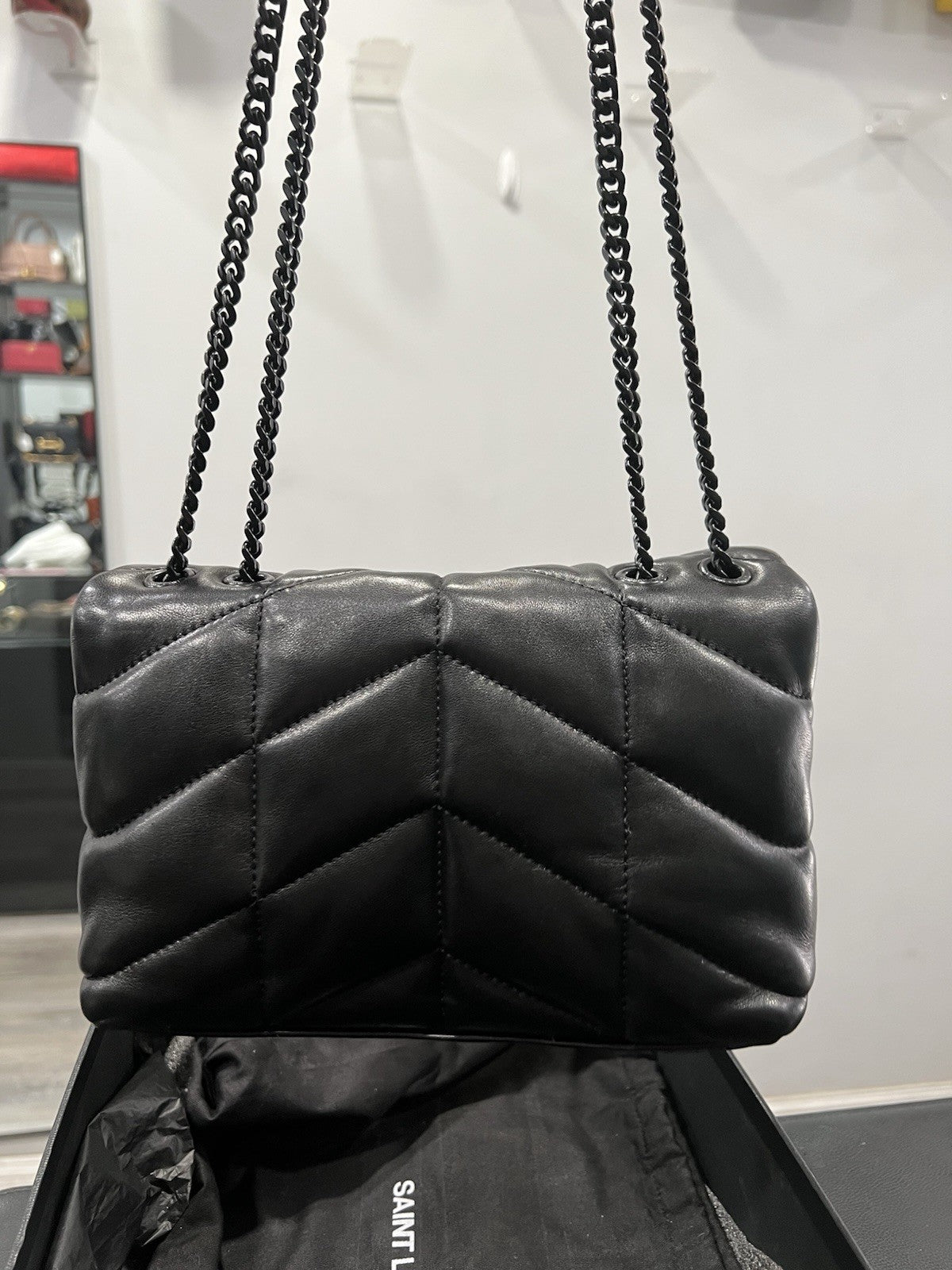 YSL Saint Laurent Toy Puffer In Lambskin Retail $2490 Box & Duster