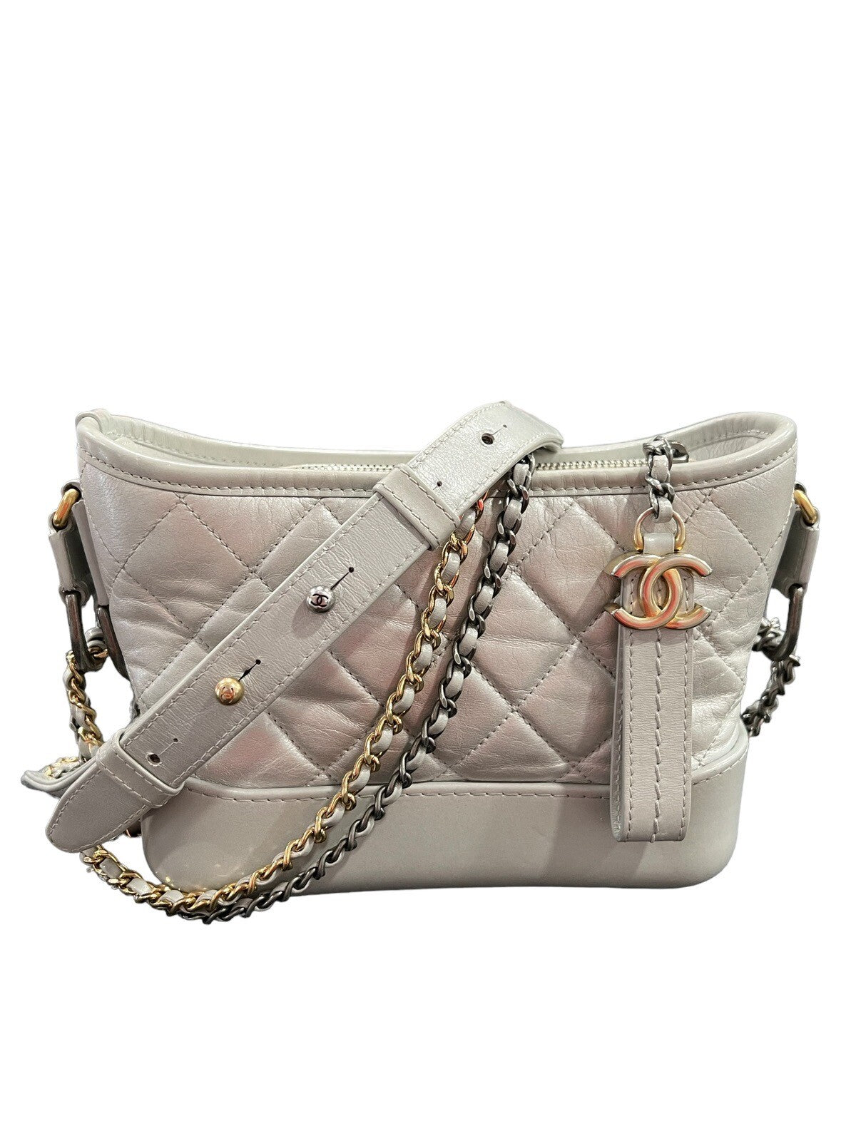 Chanel Gabrielle Small Taupe Multi Chain Bag W/Certificate Of Authenticity