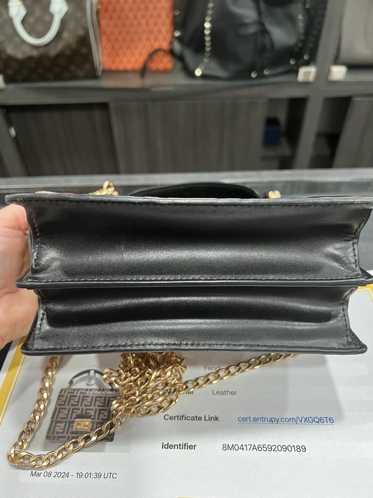 Fendi Kan U Small Top Handle Bag W/Certificate of Authenticity