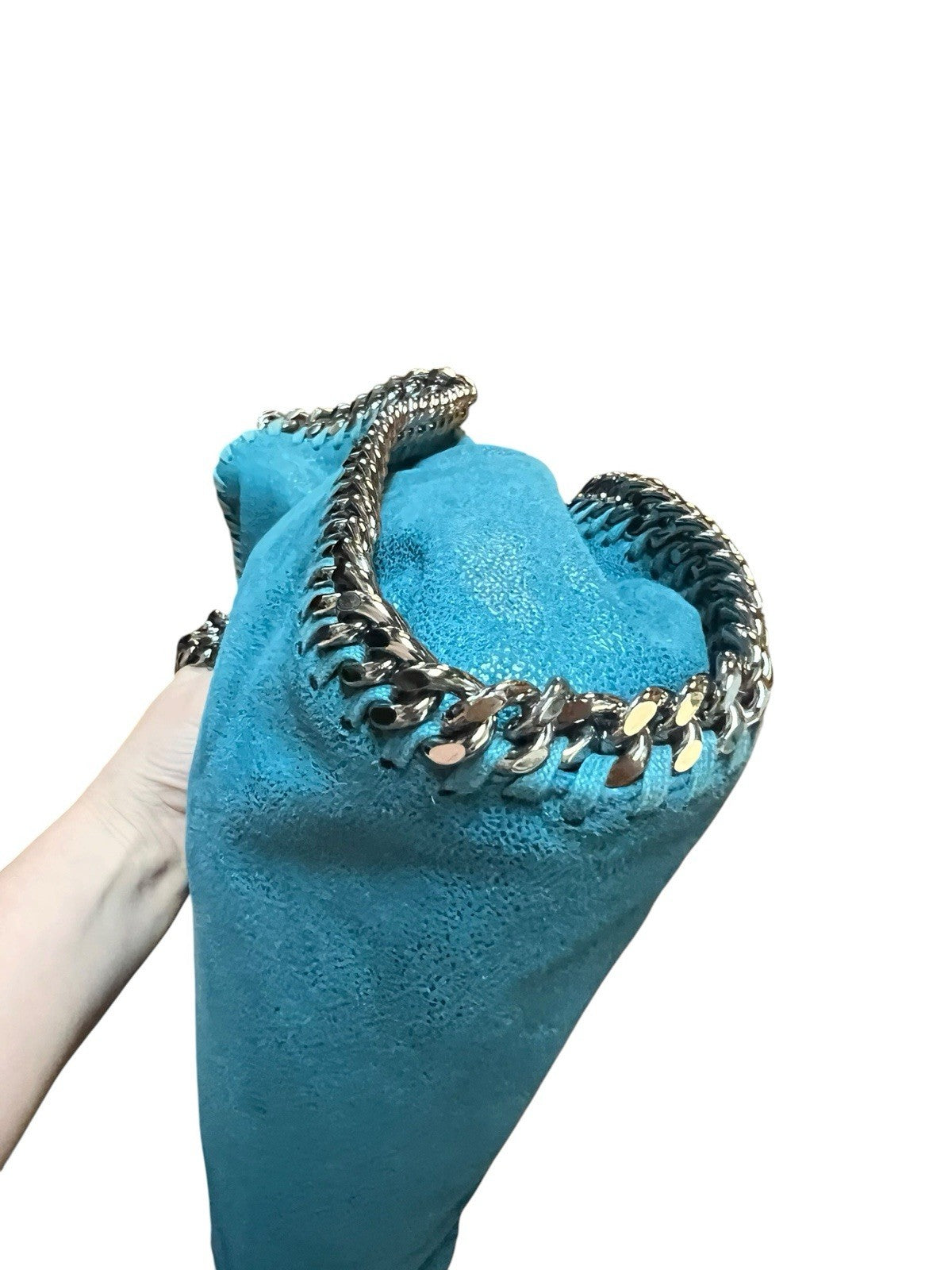 Stella McCartney Mini Teal Fabella Chain Bag Retail $1350