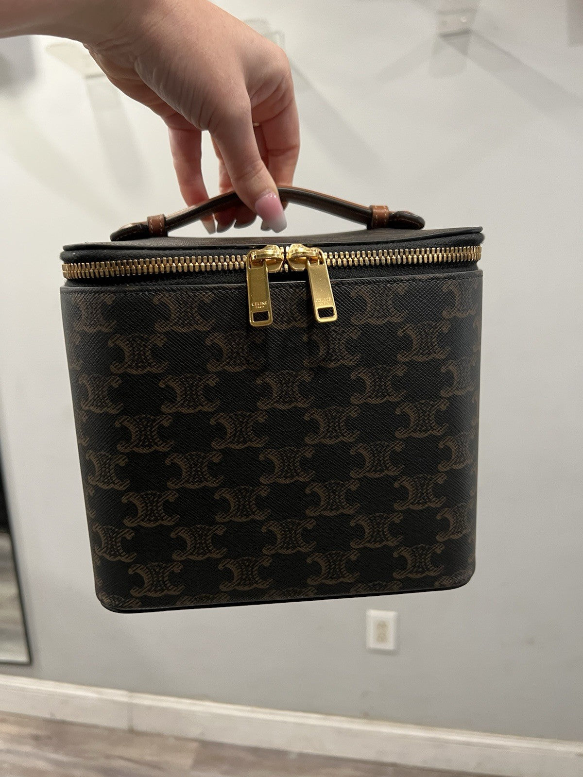 Celine Triomphe Square Vanity Case With Authenticity Retail $920