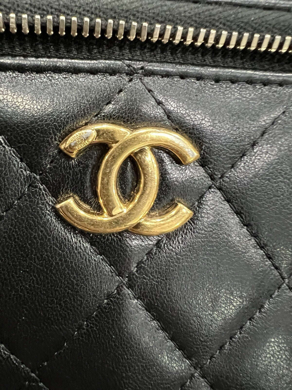 Chanel Charm Chain Vanity Lambskin Case W/Certifiacte Of Authenticity