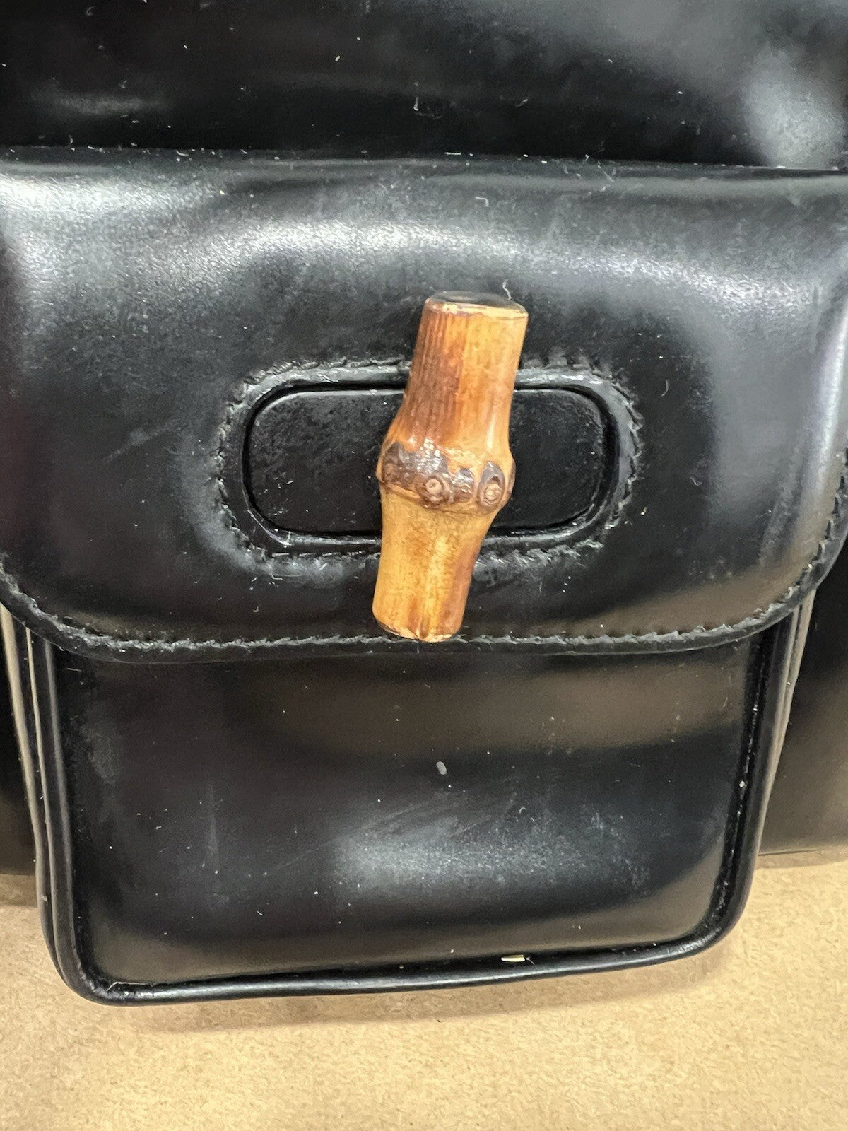 Gucci Vintage Leather Mini Bamboo Backpack