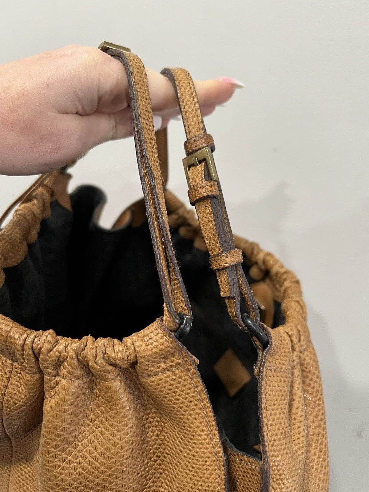 Gucci Vintage Lizard Cognac Limited Edition Handbag