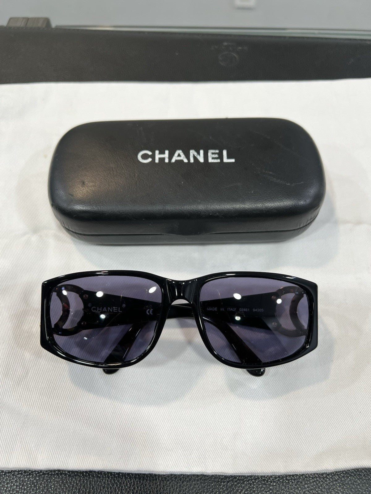 Chanel Cocomark Sunglasses Gold CC Logo Made In Italy 02461 94305 AUTHENTIC