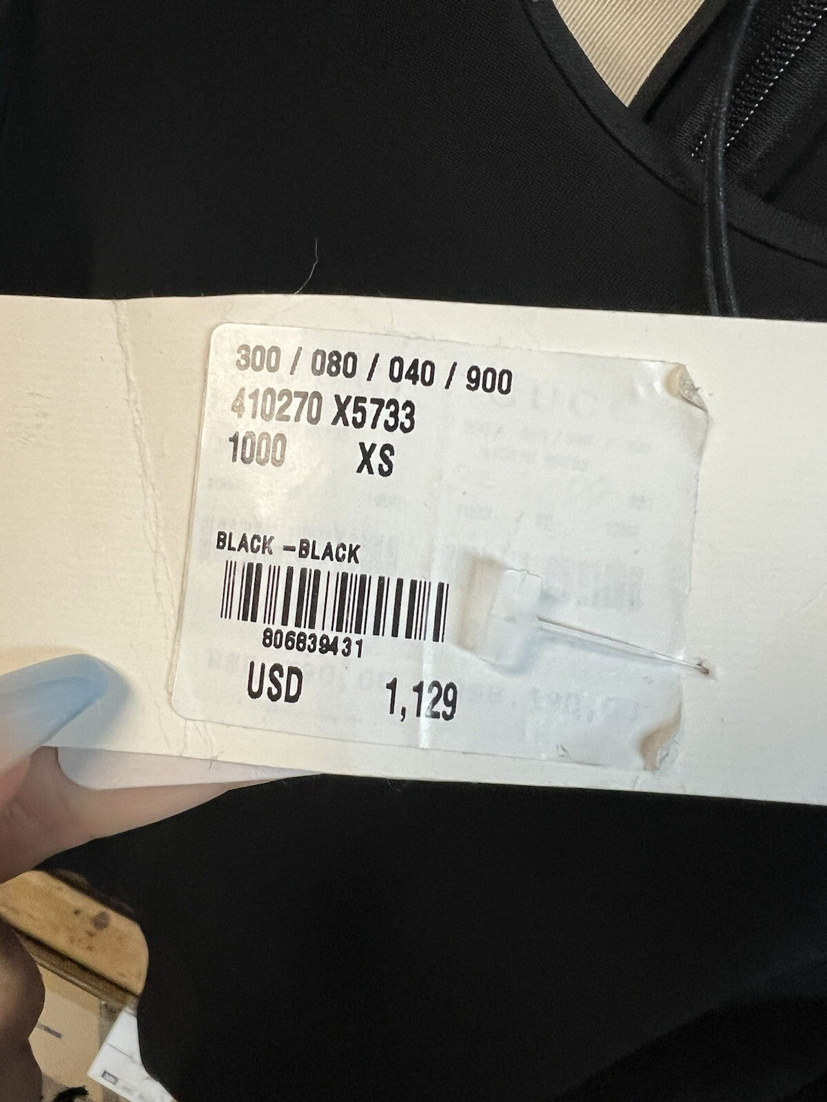 Gucci Black Dress Sheer/Pearl Logo Dress XS