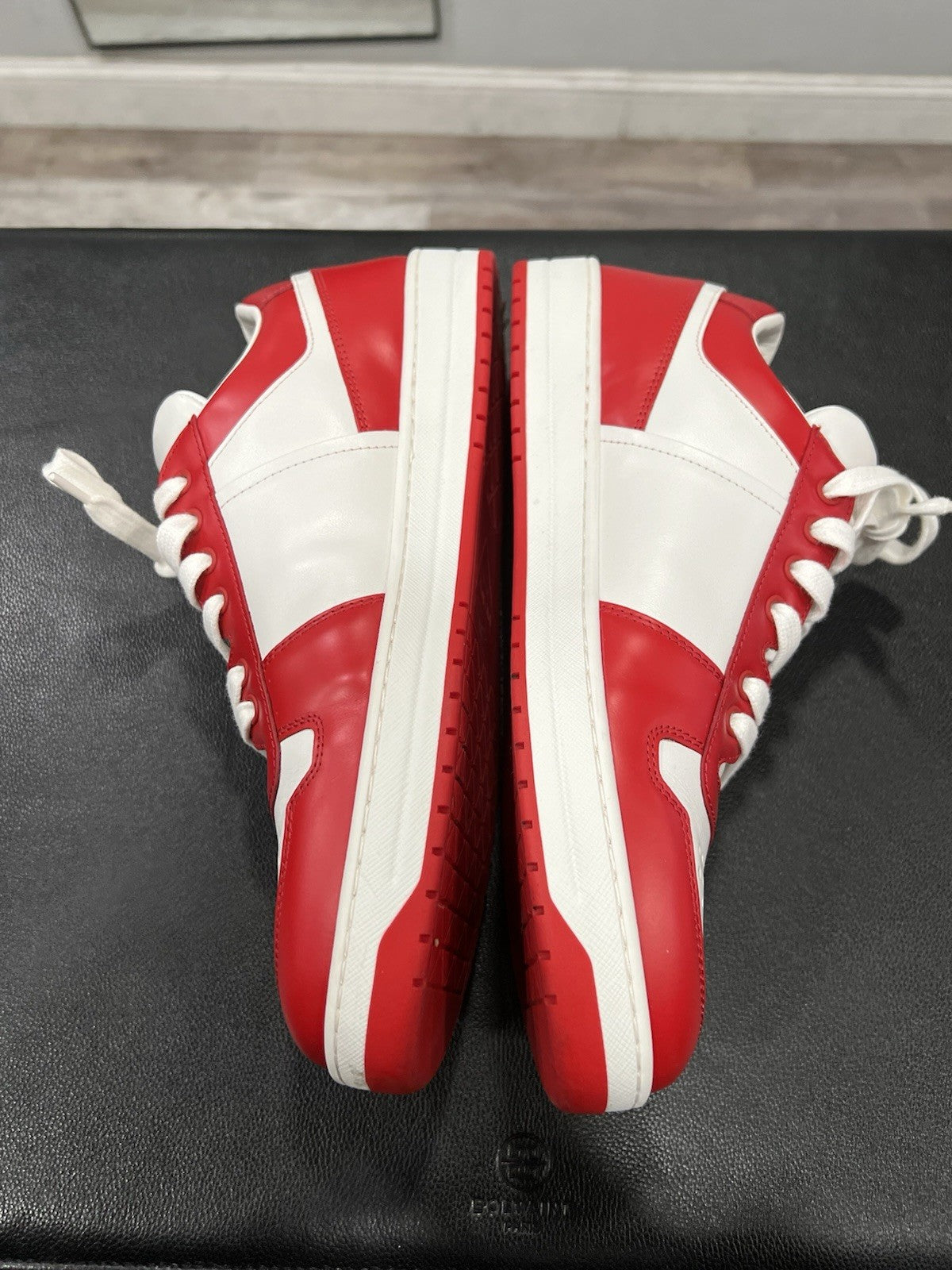 Prada Men's Red/White Downtown Sneakers With Box Size 6/US Size 7