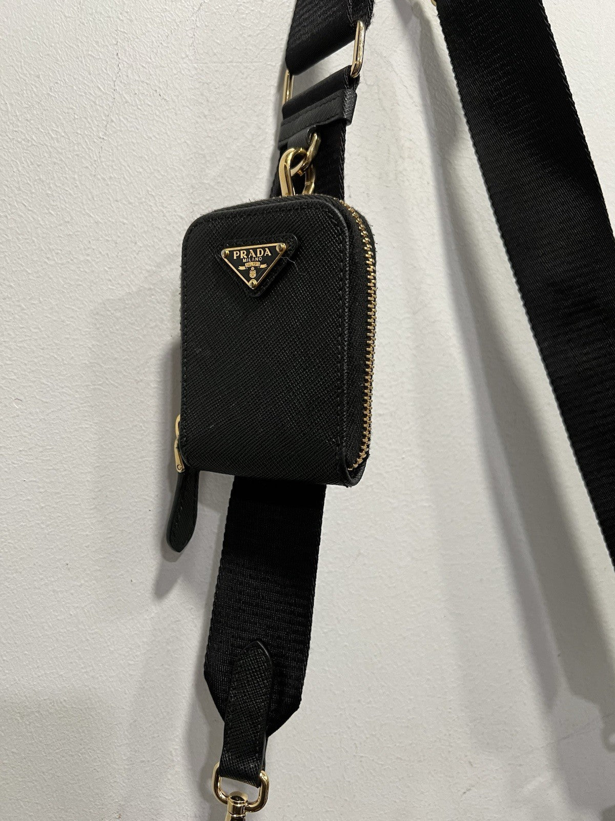 Prada Black/Gold Saffiano Re-Edition 2005 W/Authenticity Retail $2750
