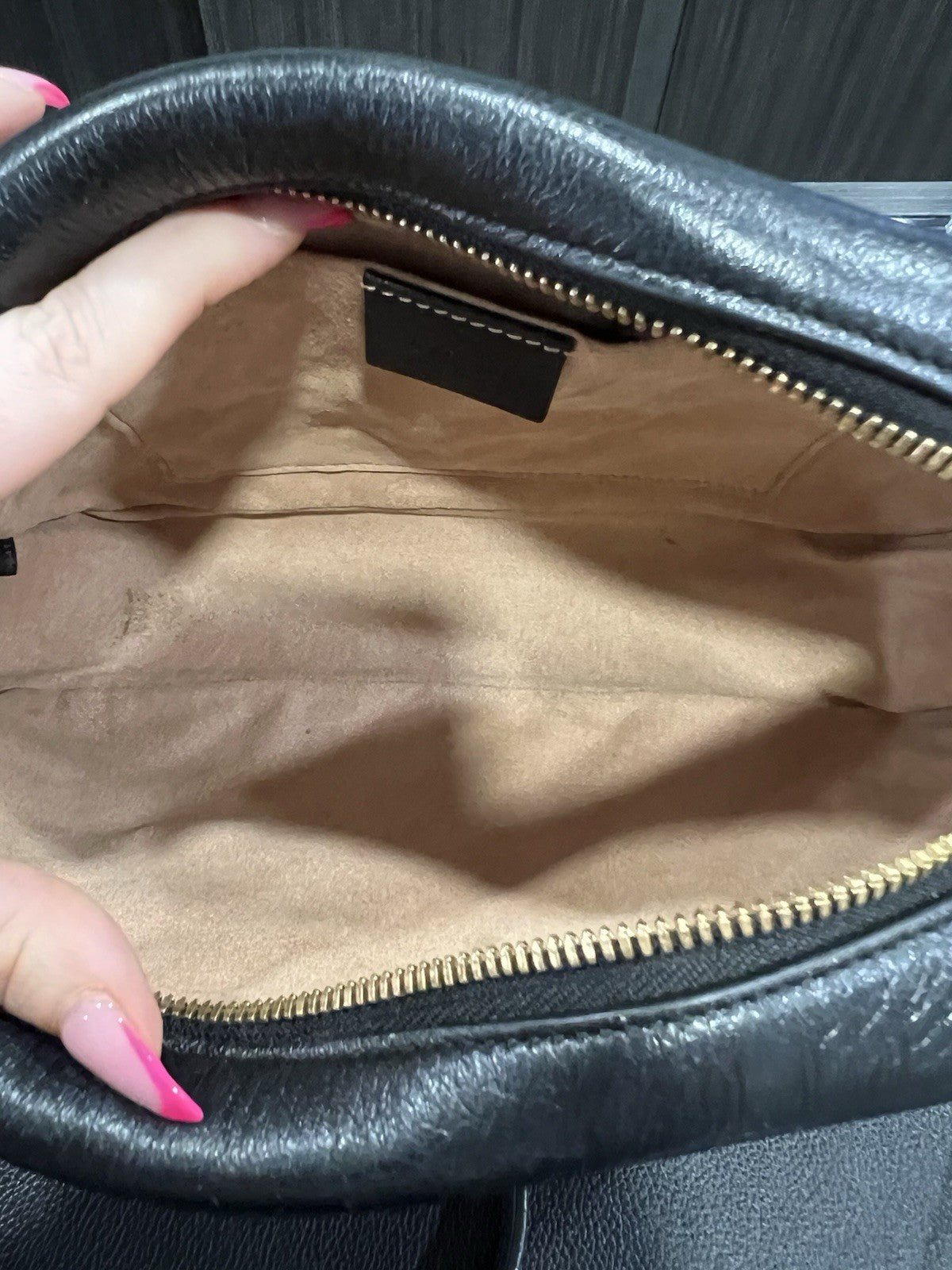 Gucci Marmont Monogram Black Leather Gold Hardware Crossbody W/Authenticity