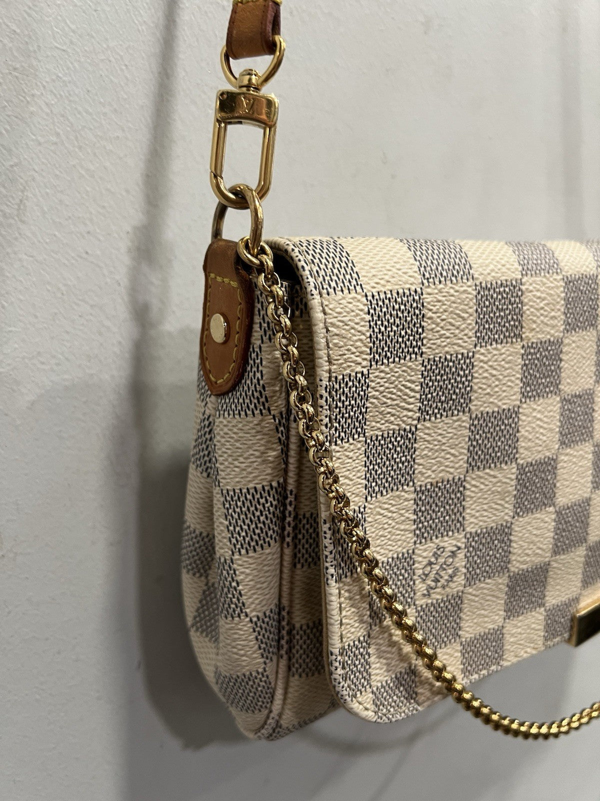Louis Vuitton Damier Azur Favorite MM Duster & Certificate Of Authenticity