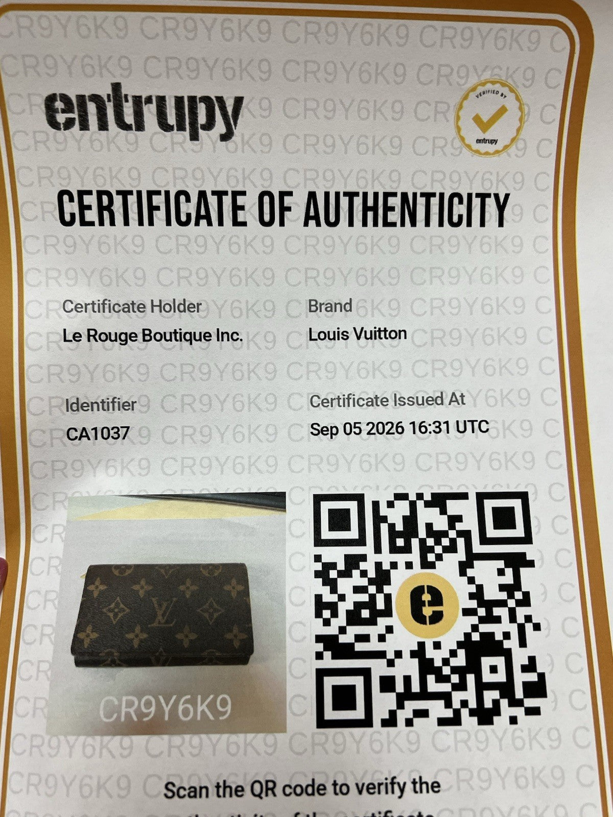 Louis Vuitton Monogram Portemonnaie Billet Tresor Wallet With Authenticity