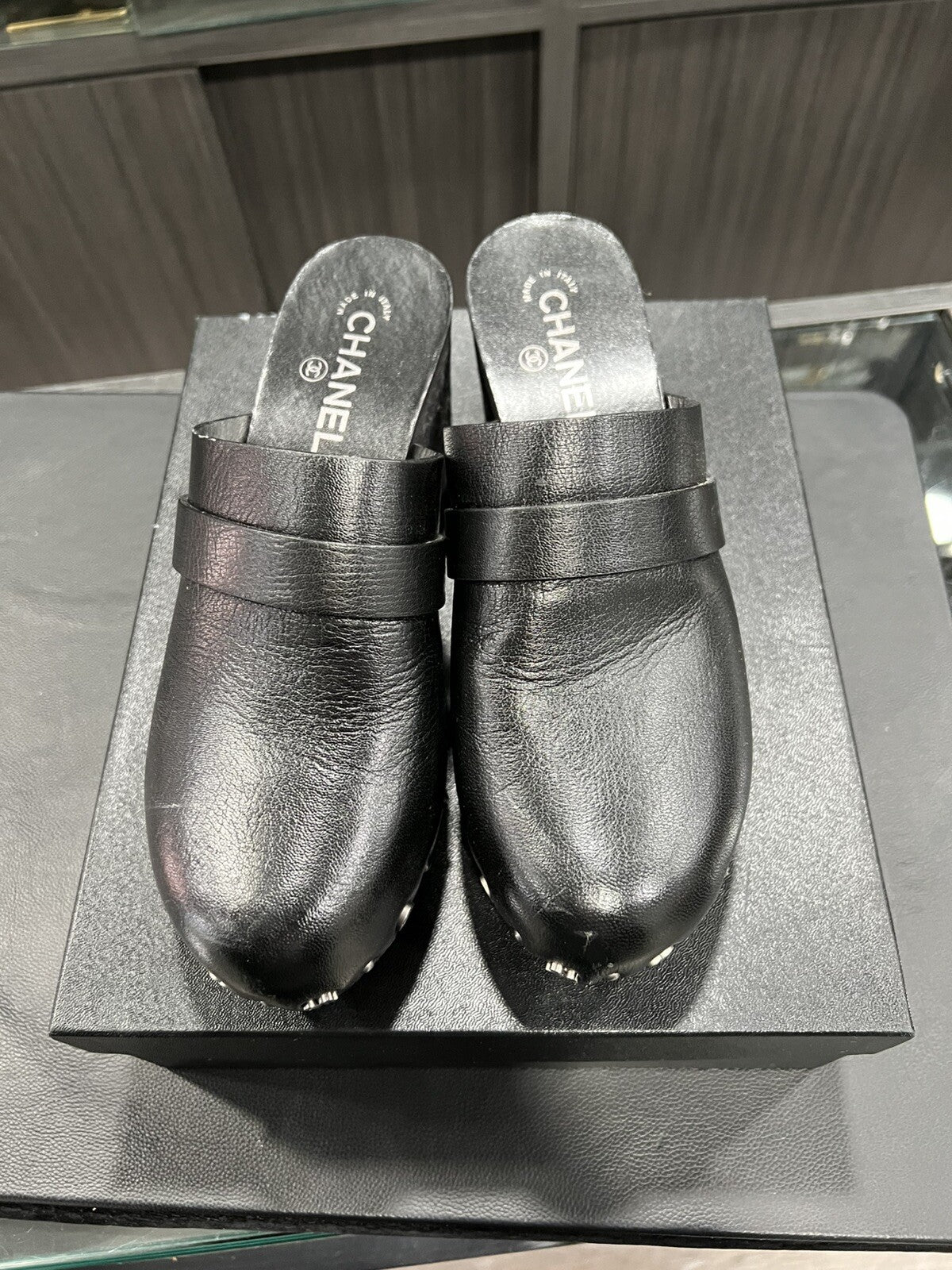 Chanel Lucky Charms Leather Clogs Size 40/US10