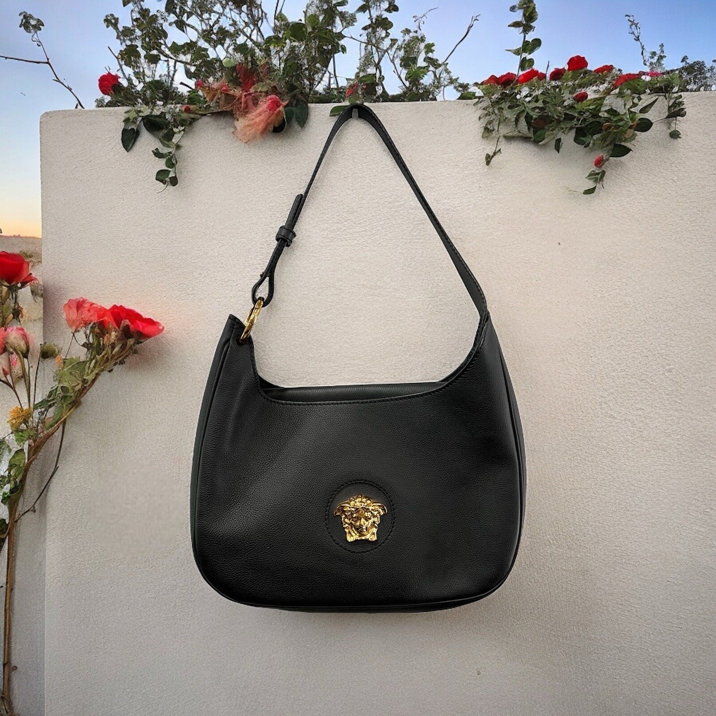 Versace Leather La Medusa Leather Crossbody Bag