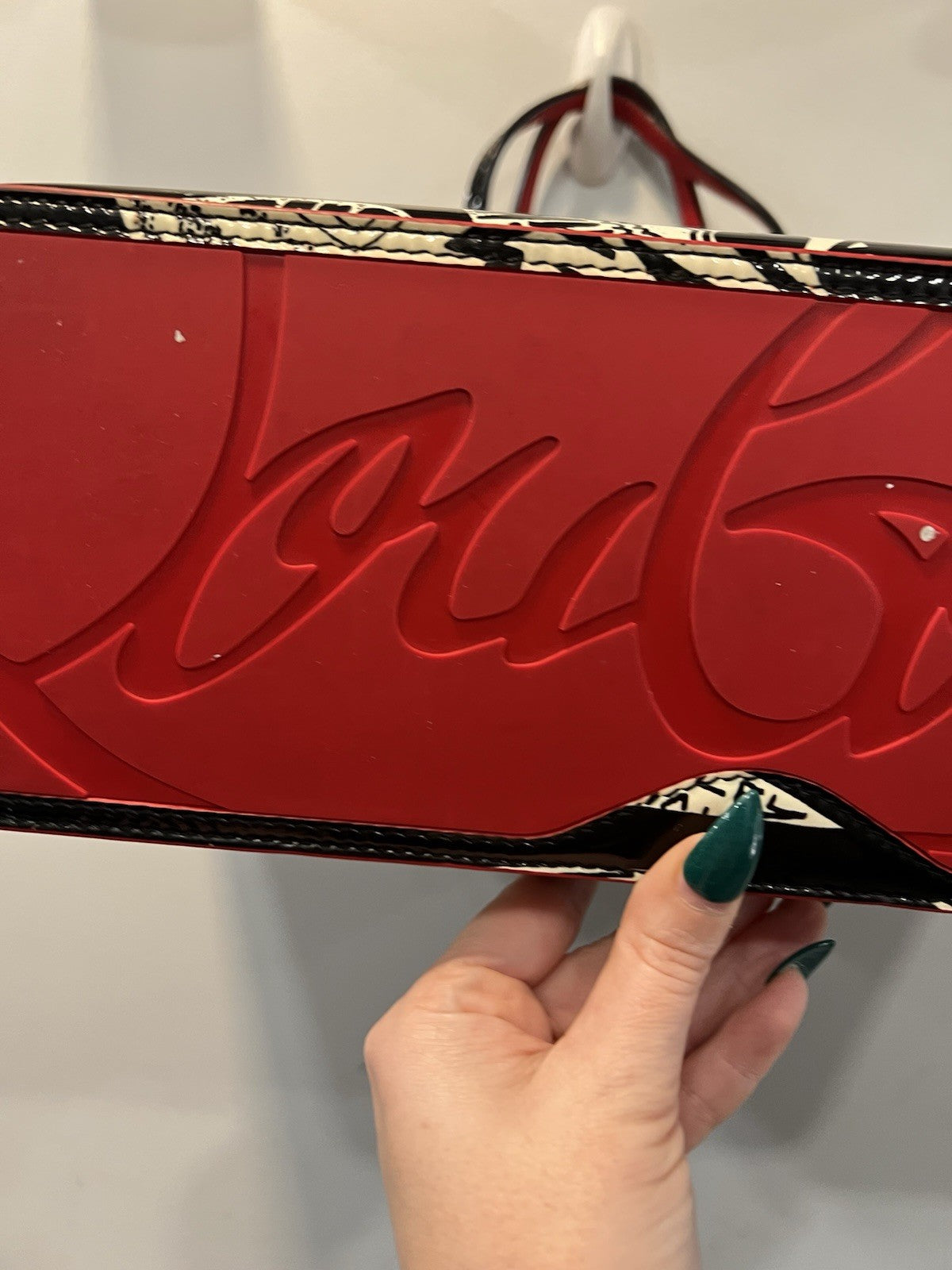 Christian Louboutin Metro Graffiti Cabata Small Tote W/Box Duster & Authenticity