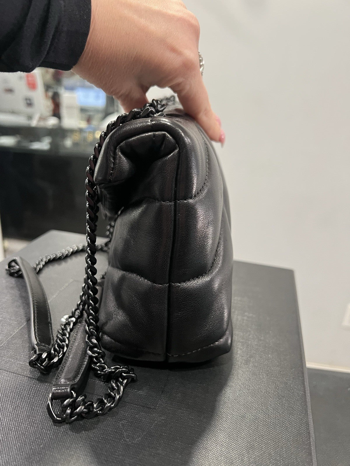 YSL Saint Laurent Toy Puffer In Lambskin Retail $2490 Box & Duster