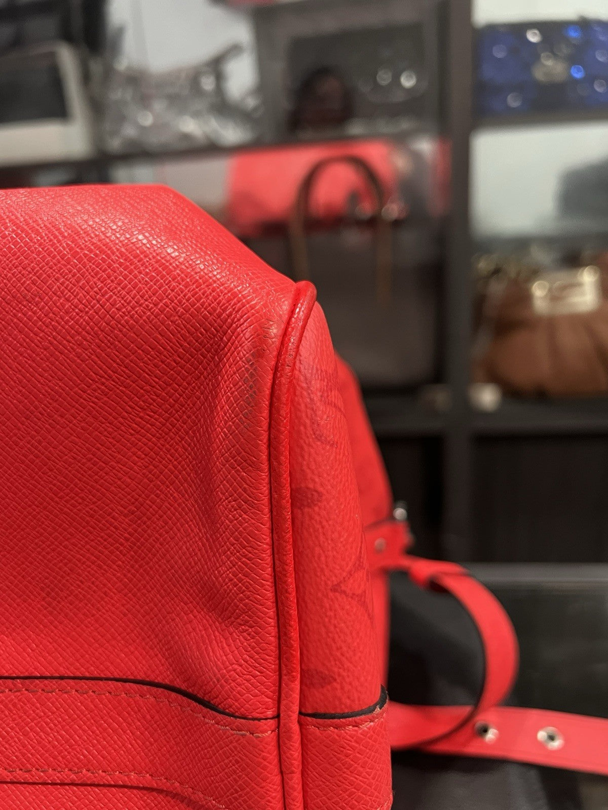 Louis Vuitton Fire Red Taigarama Bandouliere Keepall 50