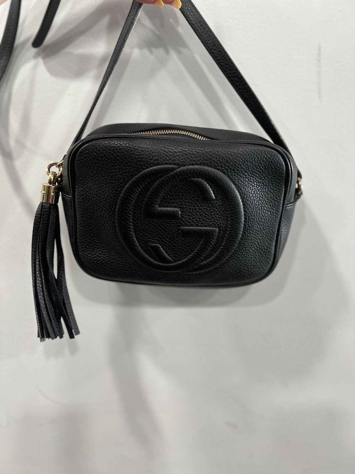 Gucci Black Leather Disco Crossbody Bag With Certificate Of Authenticity