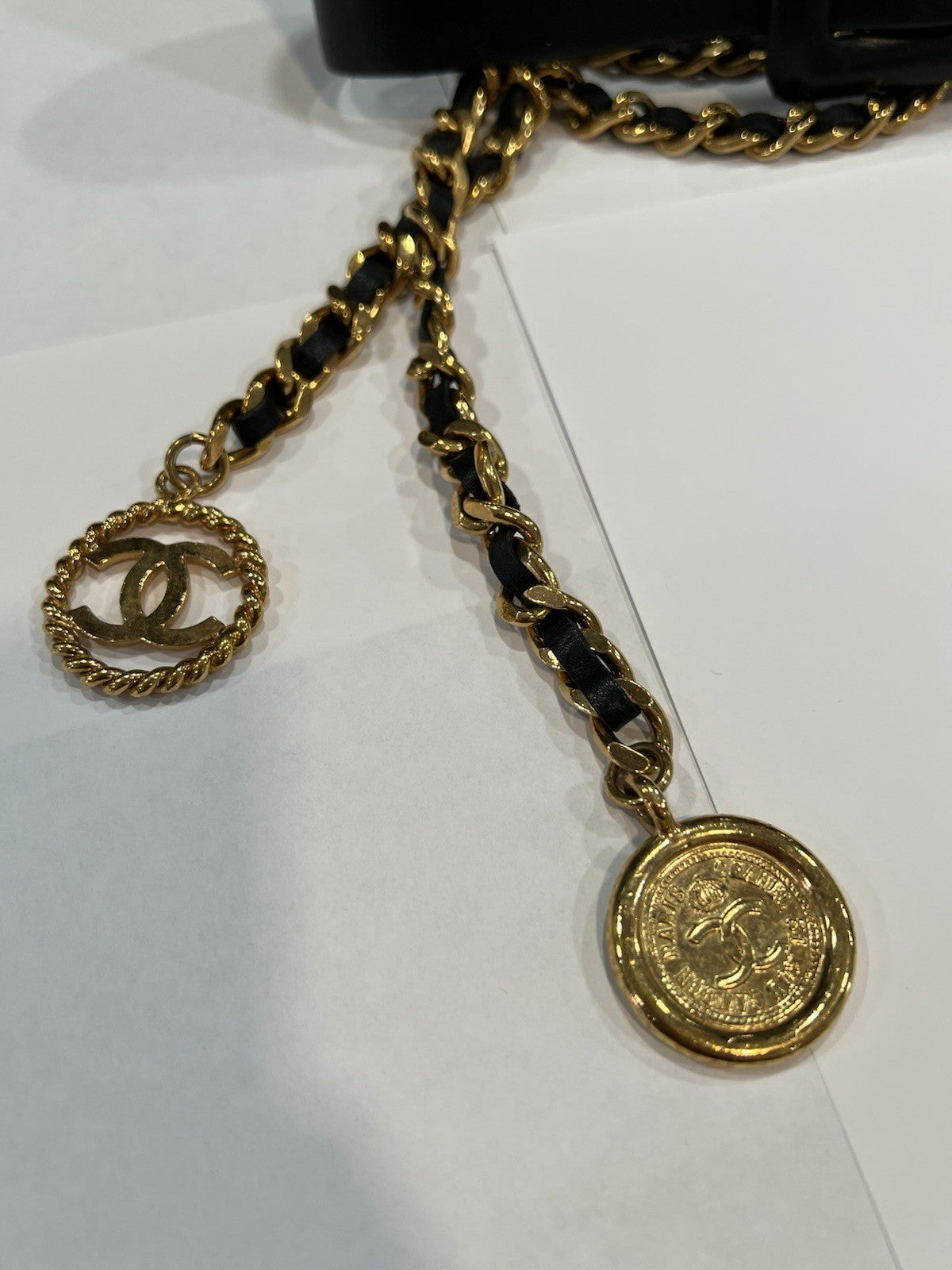 Chanel Runway 1992 Multi Chain Medallion Belt With Authenticity Size 26"