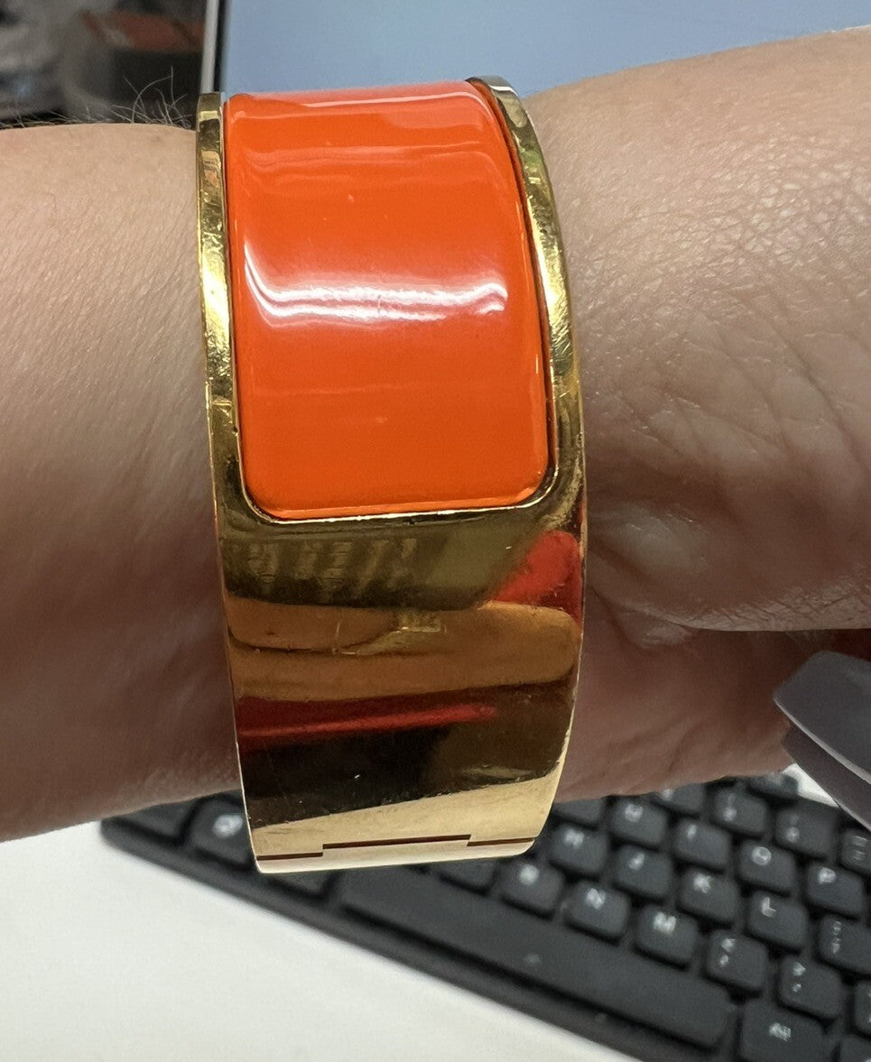 Hermes Clic Clac H Orange/Gold Bracelet PM