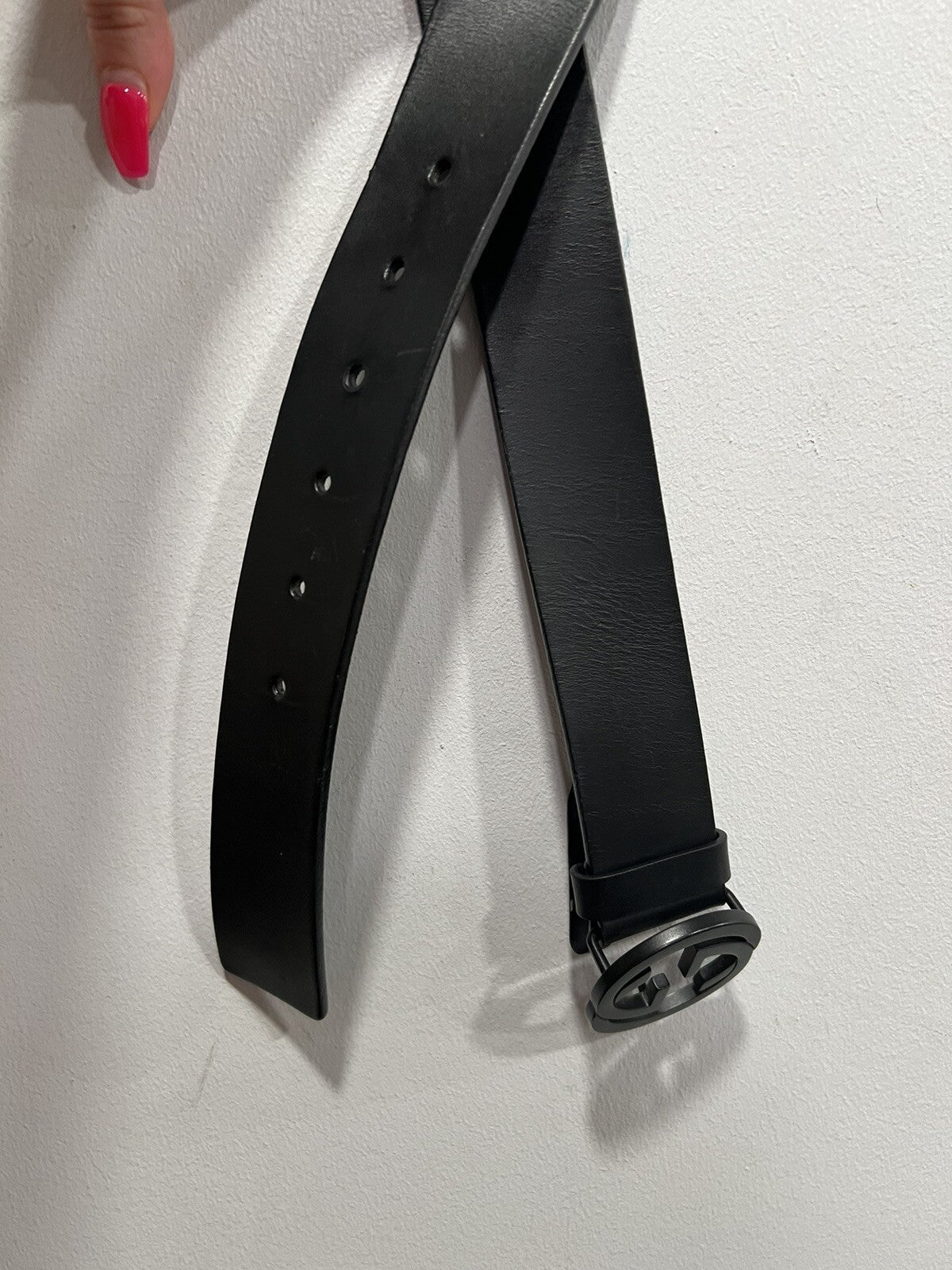 Gucci Black Matte Interlocking G Belt Size 95cm/38" Retail $540