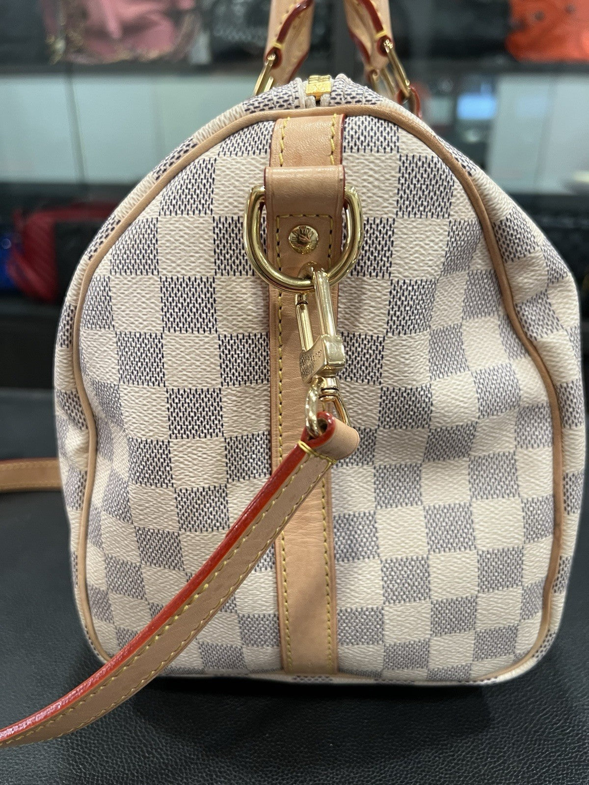 Louis Vuitton Speedy 30 Bandouliere Azure Retail $1980