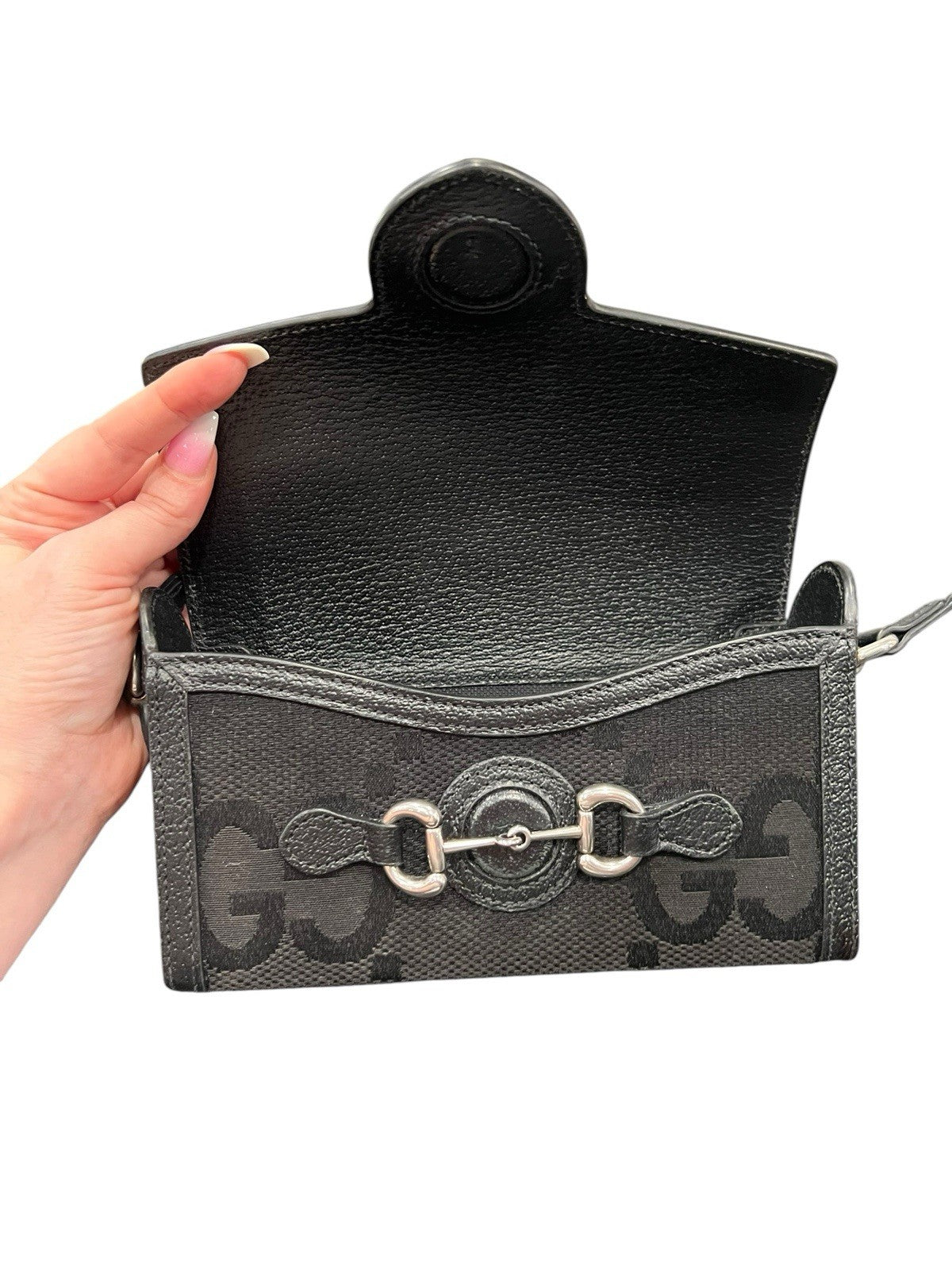Gucci Black Mini Horse Bit 1955 Rectangle Crossbody W/Authentcity