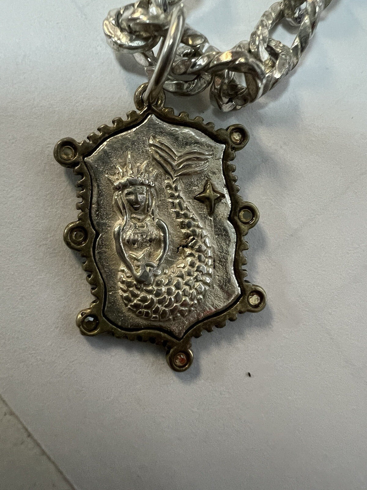 Henkel & Grosse Germany Sterling Silver Chain .925 W/ Lyric & Lore Pendant 32"