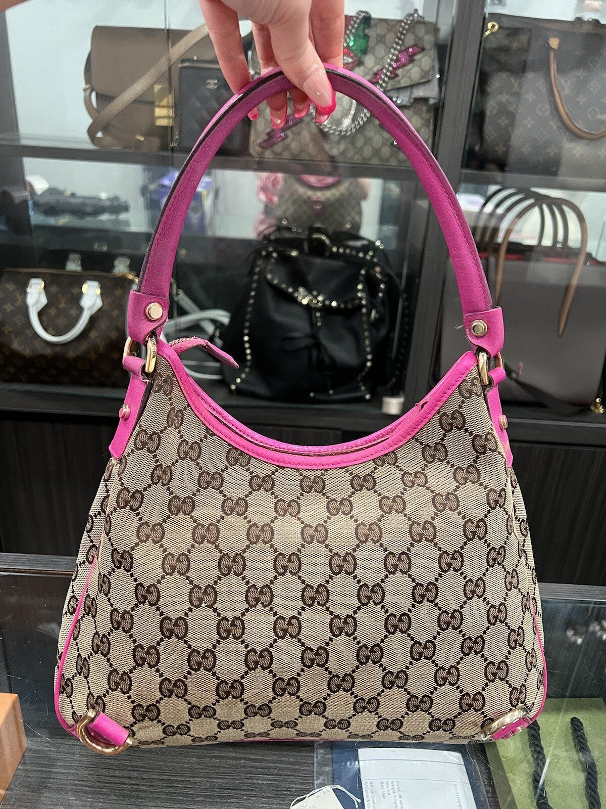 Gucci X Tomford Customized Pink Barbiecore Y2K Abbey Hobo  Canvas