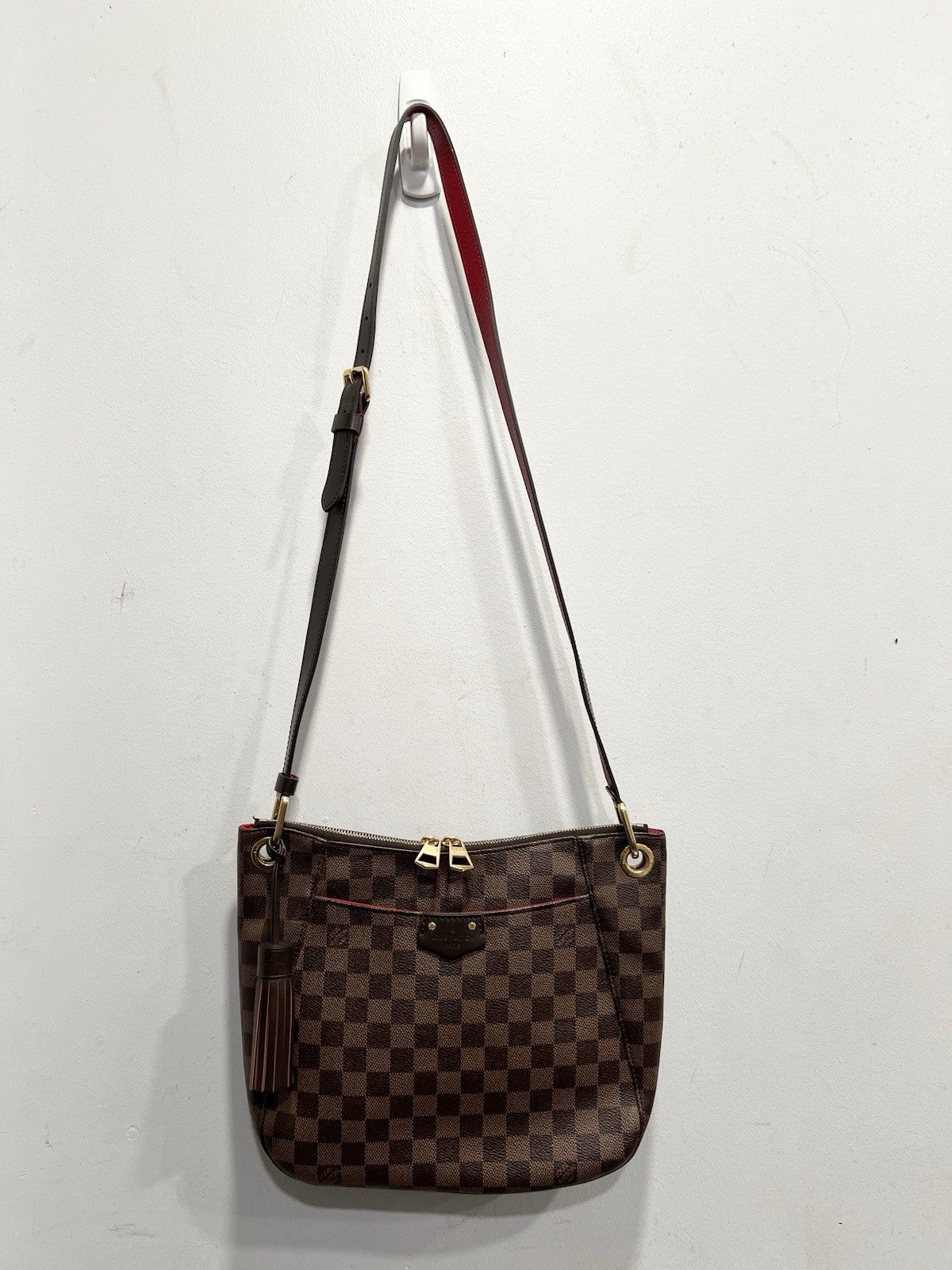 Louis Vuitton Damier Ebene South Bank Besace Crossbody Bag W/ Authenticity