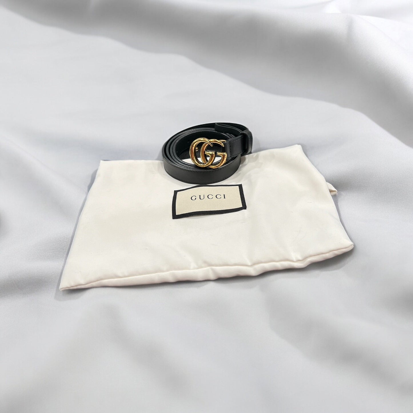 Gucci Marmont Thin Belt W/Box & Duster (Retail $420) 90/36"