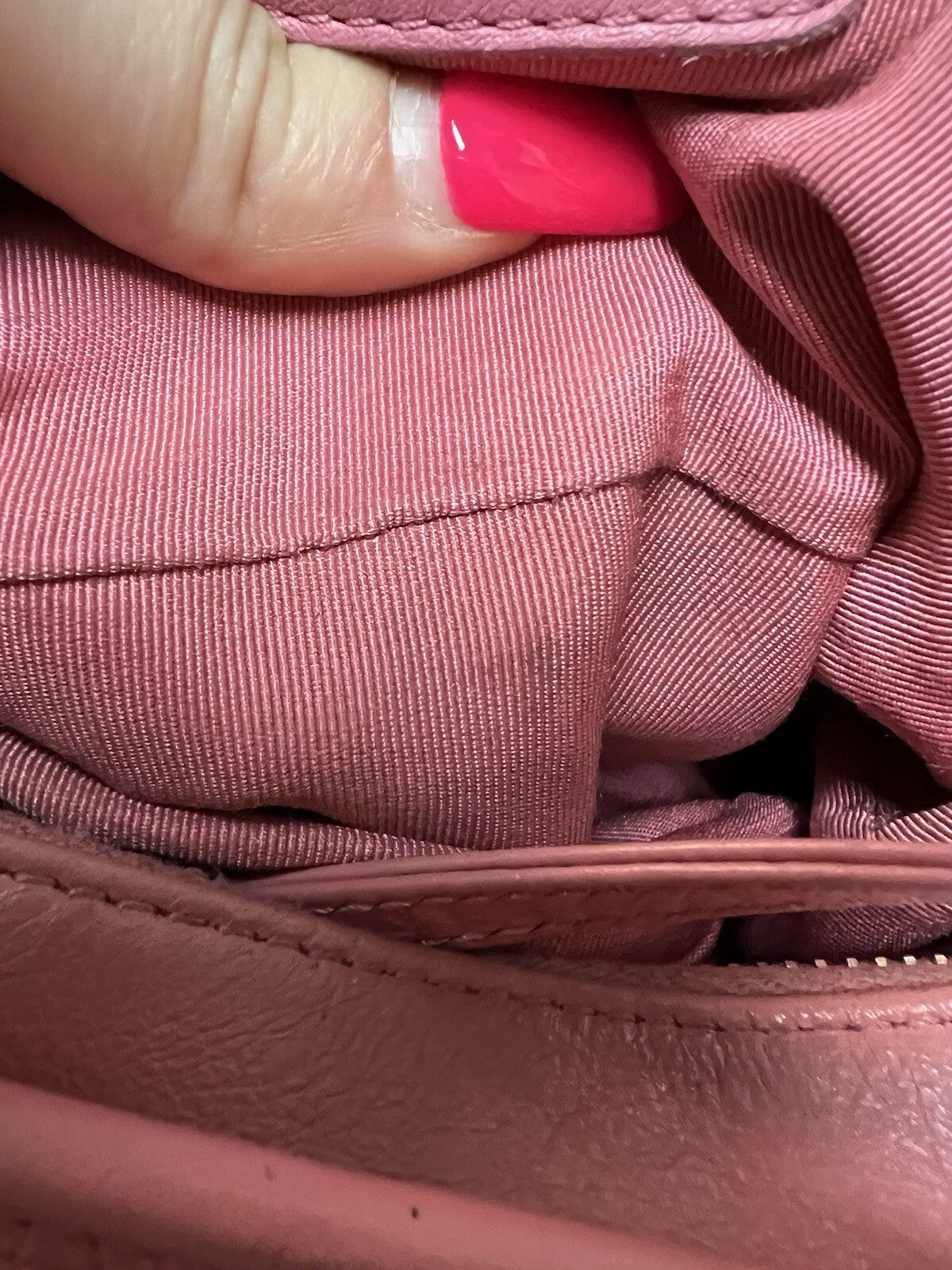 Chanel Gabrielle Pink Hobo Logo Handle Bag W/Certificate Of Authenticity