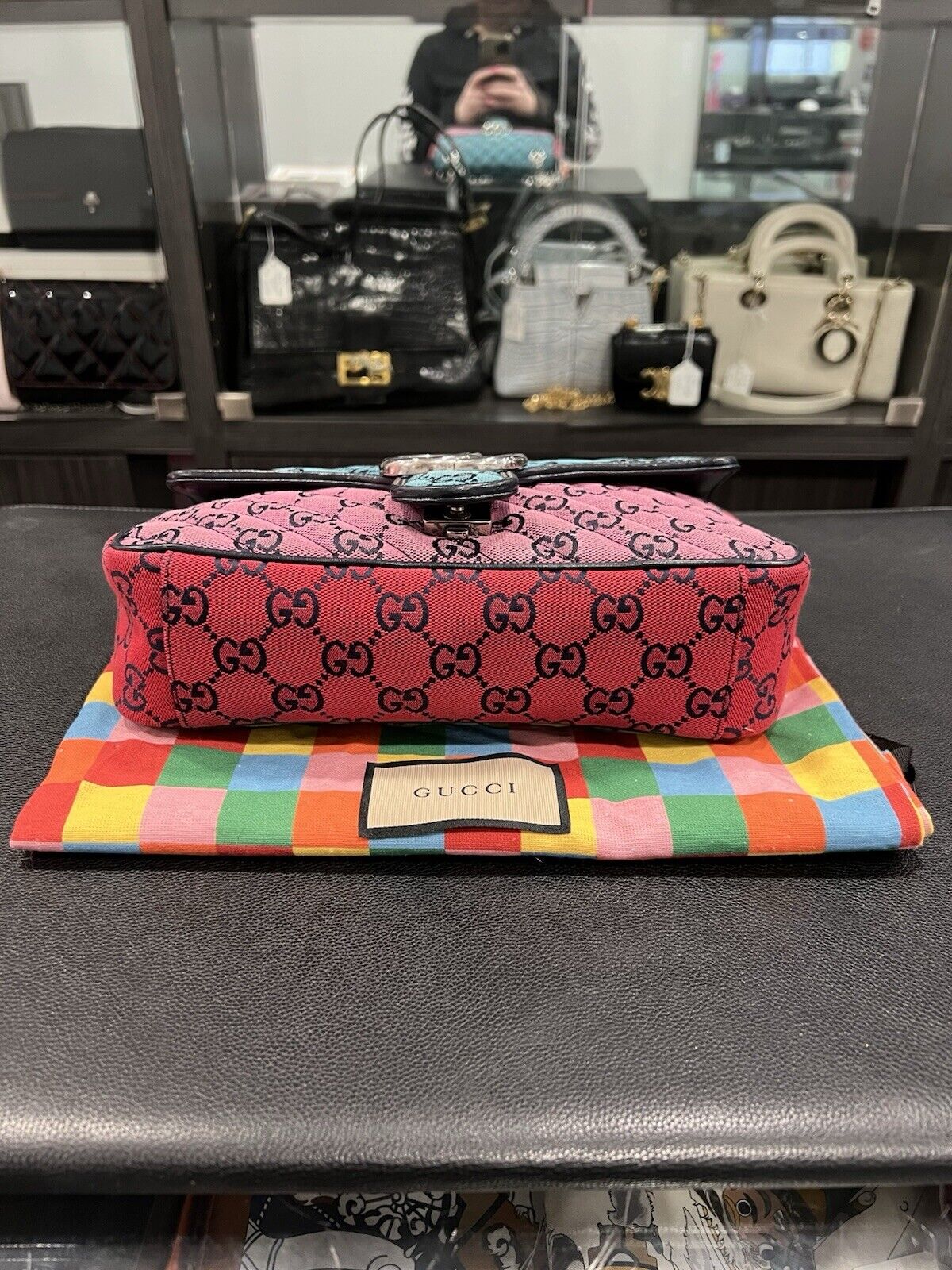 Gucci GG Marmont Flap Bag Diagonal Quilted GG Canvas Small LTD ED.