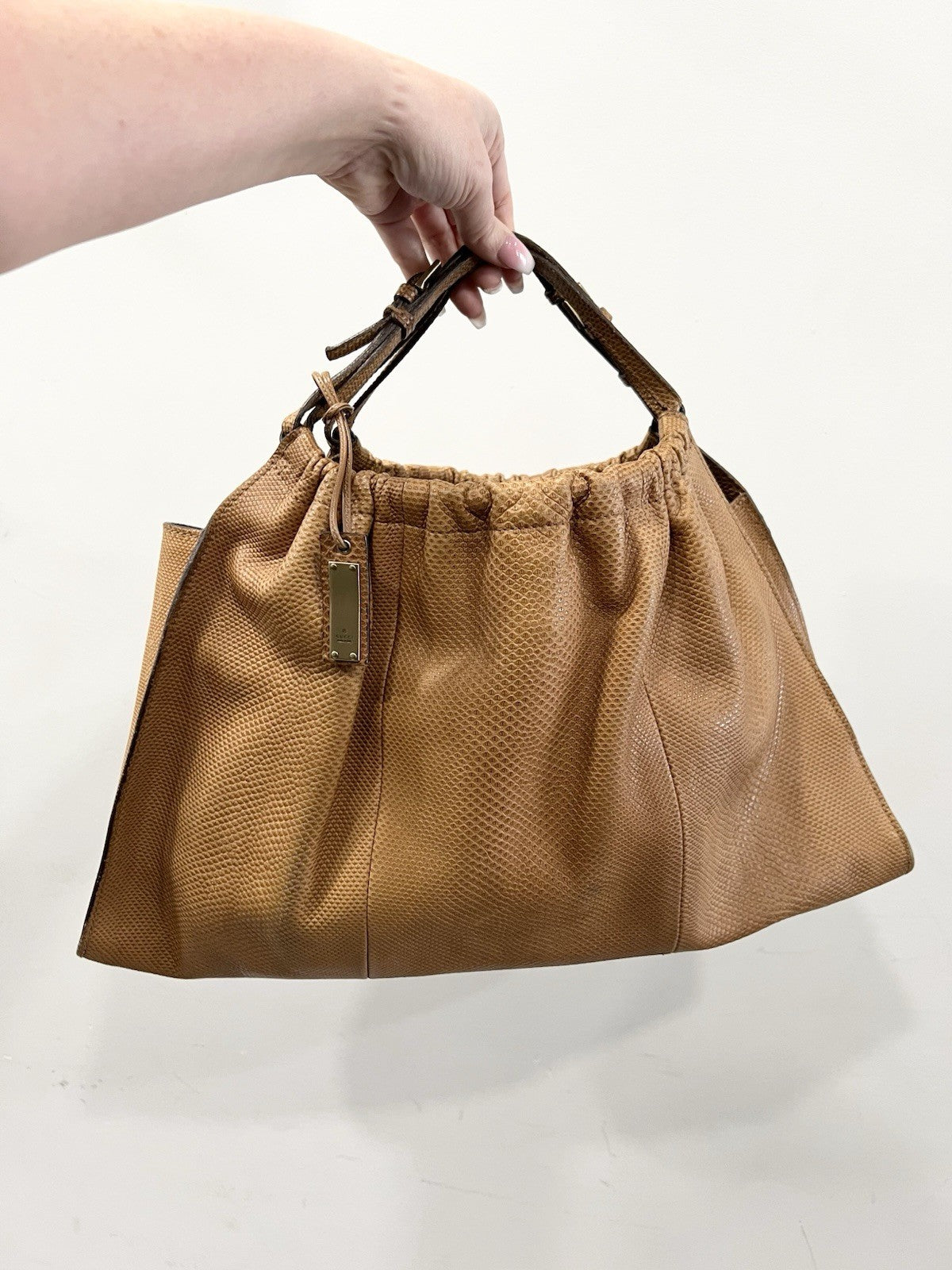 Gucci Vintage Lizard Cognac Limited Edition Handbag