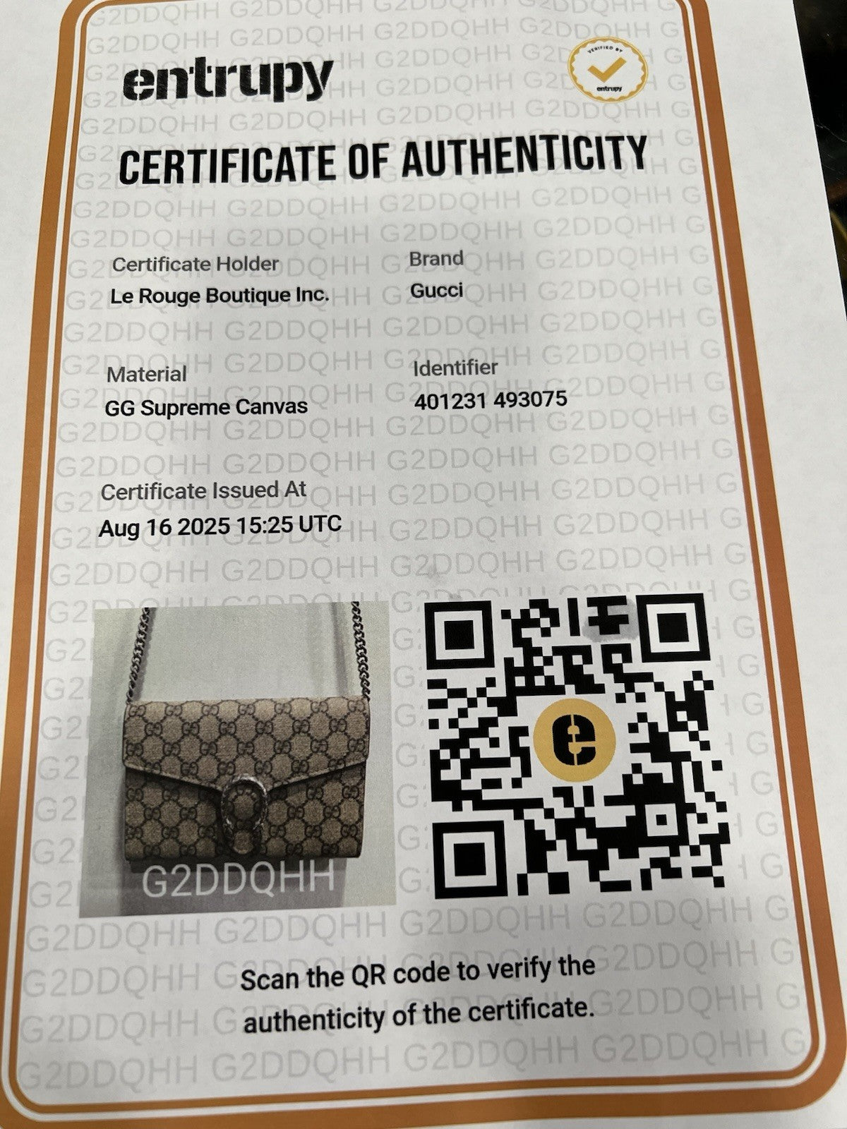 Gucci Dionysus Wallet On Chain W/Authenticity