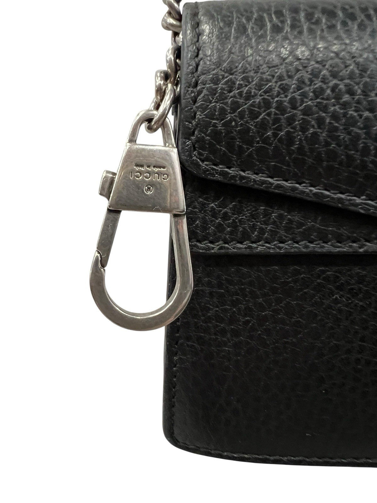 Gucci Dionysus Mini Black Leather Wallet On Chain