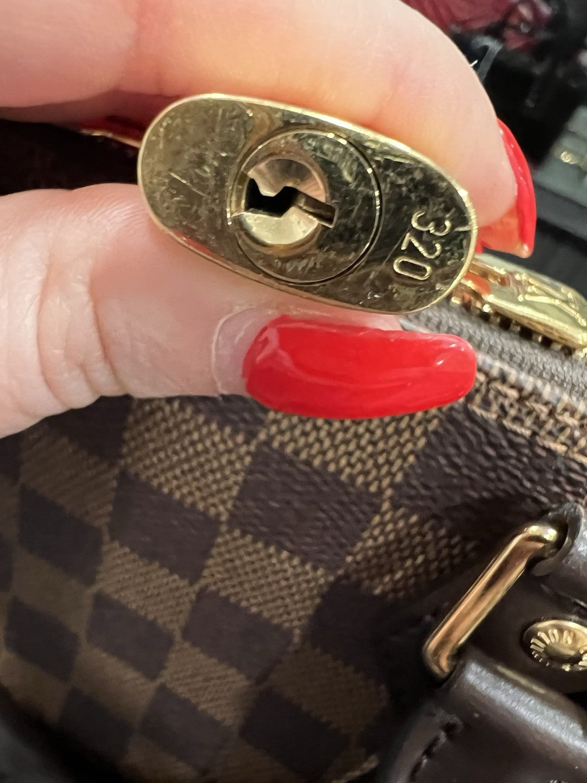 Louis Vuitton Damier Ebene BB Alma Crossbody Bag Lock & Key