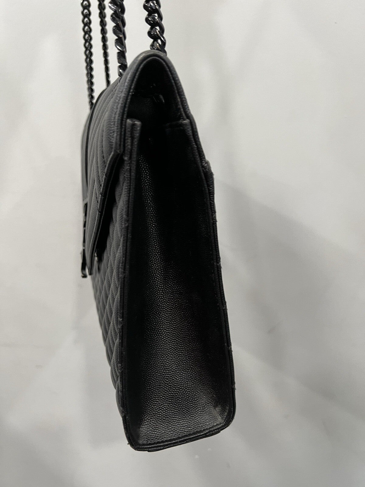 YSL Saint Laurent Black Large Triquilt Bag Retail $3300