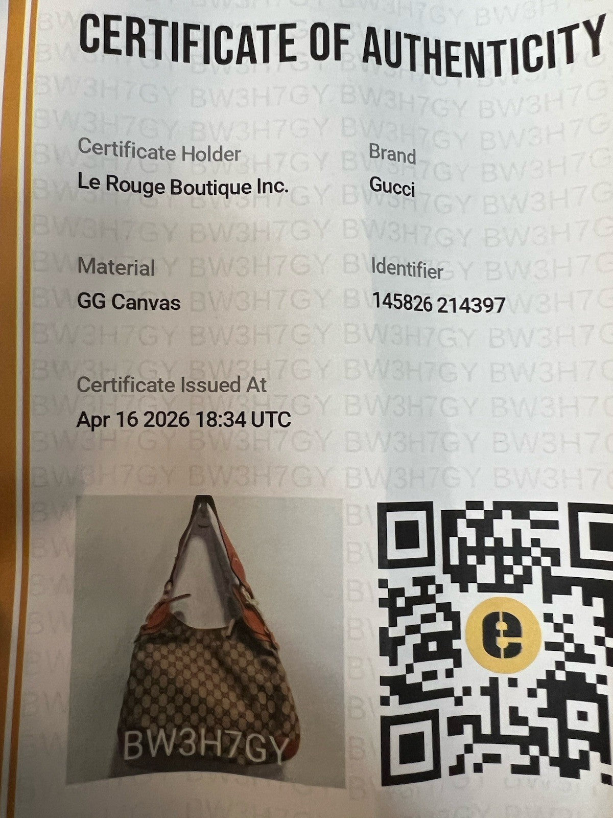 Gucci GG Canvas Bit Creole Shoulder Bag With Authenticity