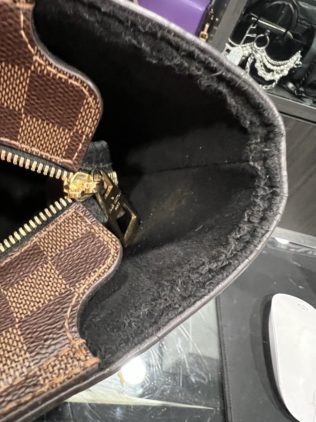 Louis Vuitton Damer Ebene "Jersey" Tote Bag W/Certificate Of Authenticity