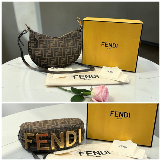 Fendi Fendiography Jacquard FF Mini Bag Box Duster Tags & Authenticity